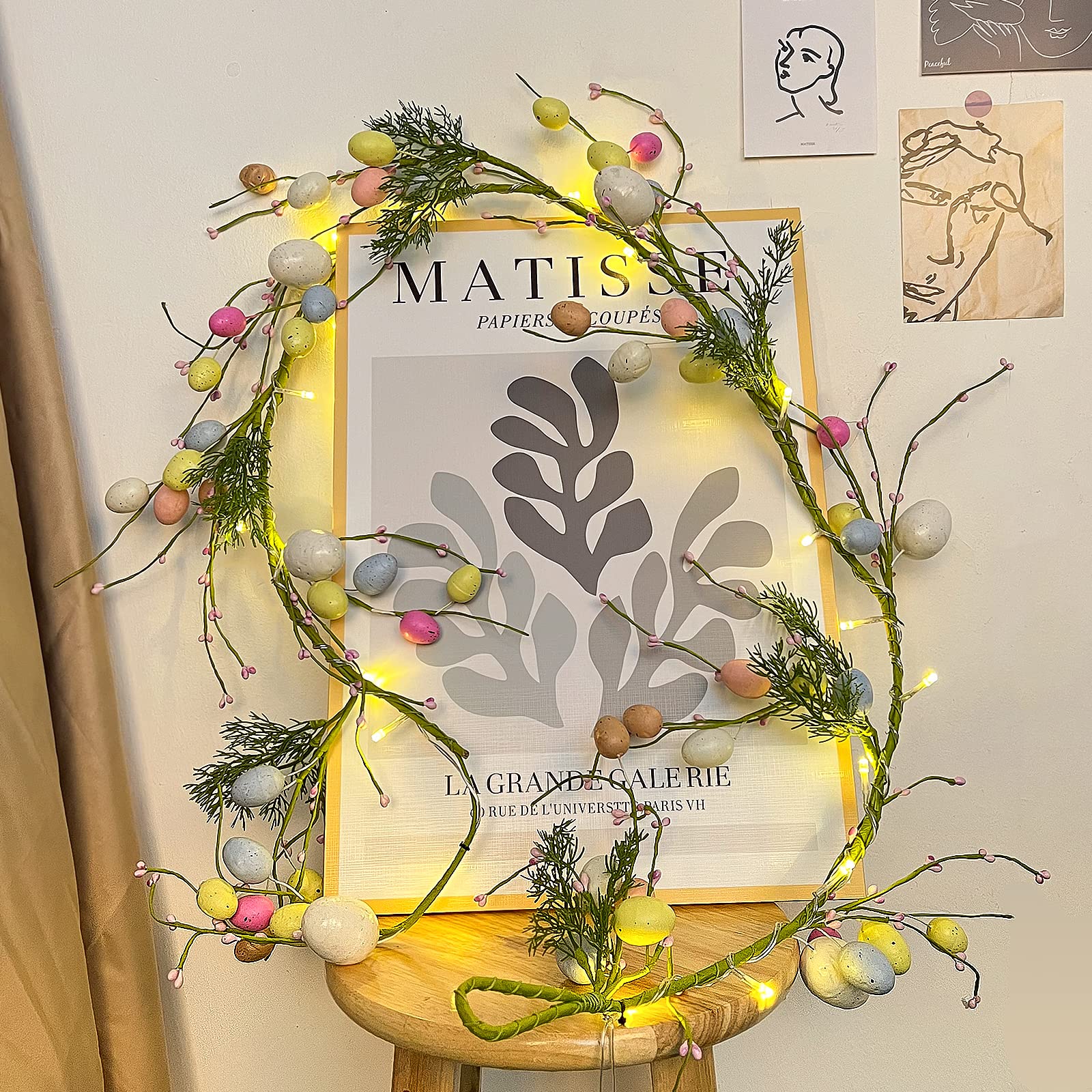 Easter Egg String Lights - 20 LED Vine Garland for Spring Decorations, Easter Party, Porch, Bedroom & Outdoor Decor | Waterproof Fairy Lights for Holiday, Garden, Wedding & Home Decoration
