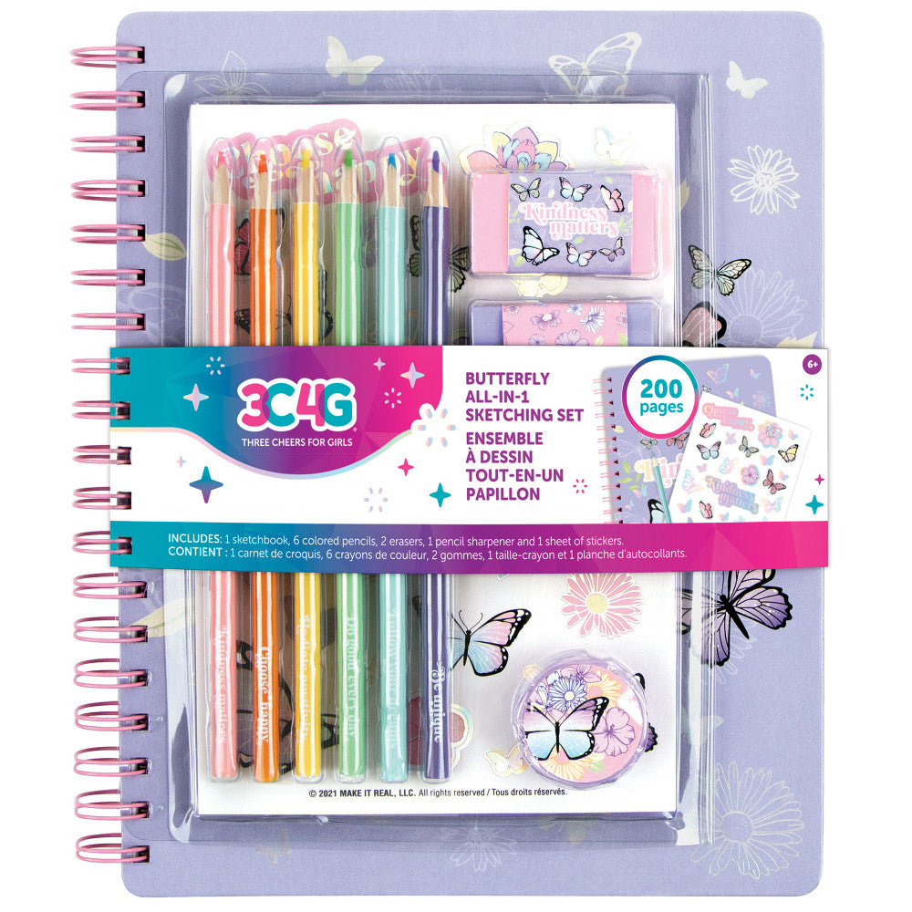 Butterfly Themed Sketching Set - 3C4G Complete Art Kit for Drawing, Painting & Sketching | Perfect for Artists, Students & DIY Craft Projects