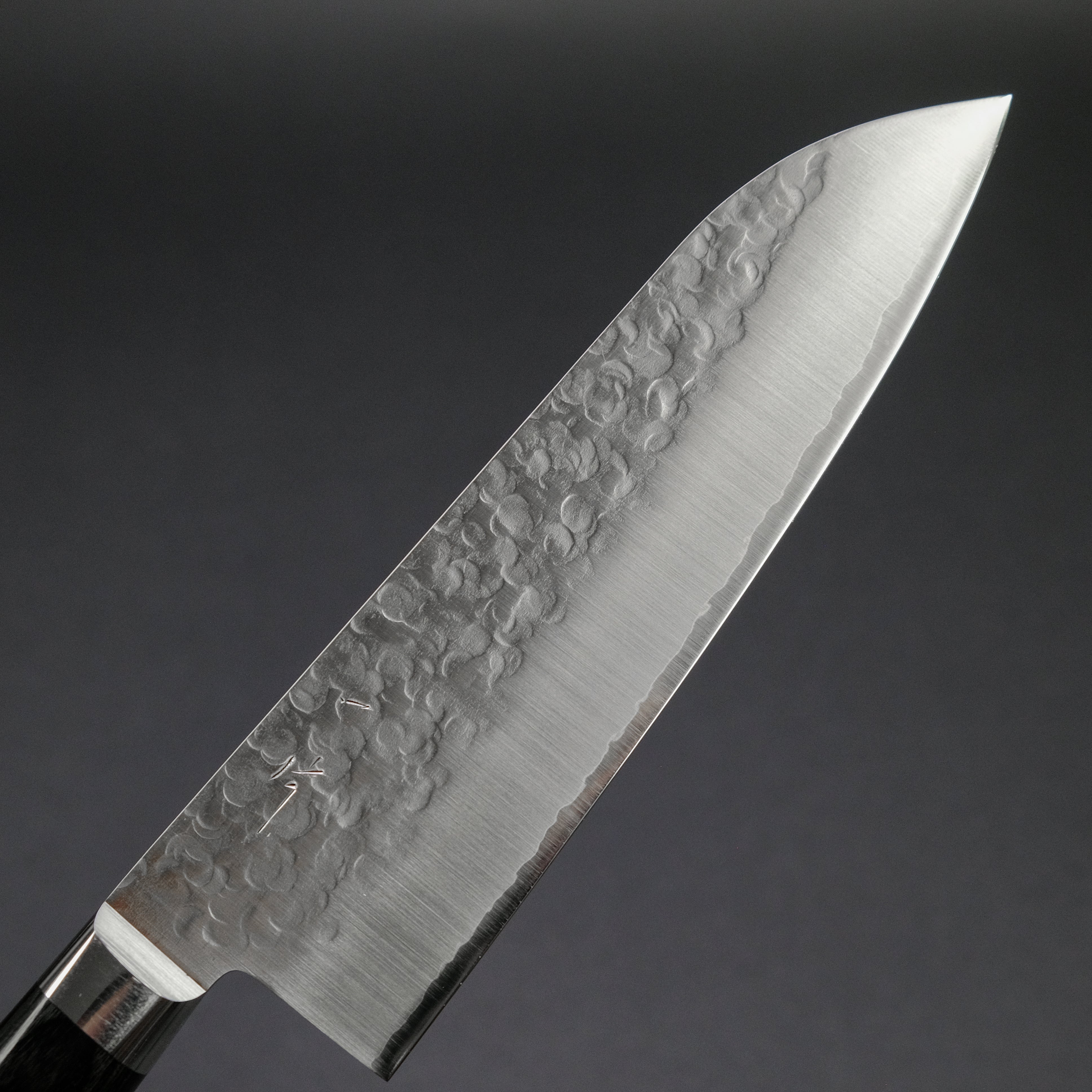 Hitohira T10 Tsuchime Santoku Knife 165mm - High Carbon Steel Japanese Chef Knife with Pakkawood Handle - Perfect for Slicing, Dicing & Chopping Vegetables, Meat & Fish