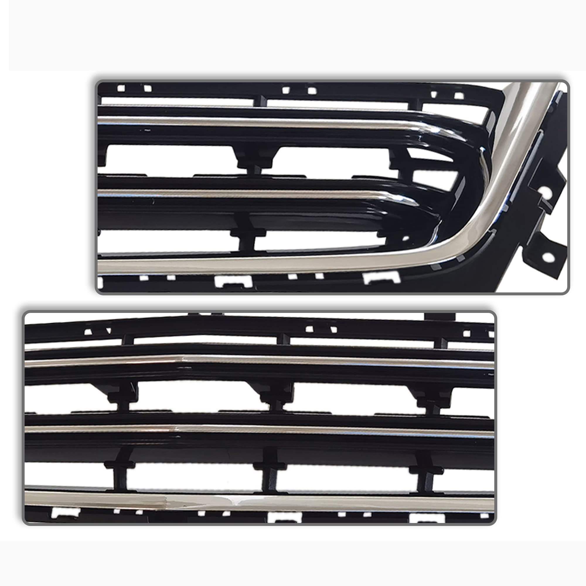 PartsFlow Front Bumper Grille Lower Grill - Black with Chrome Trim for 2014-2020 Chevrolet Impala (Fits Models 23455348) | Durable Replacement & Style Upgrade for Daily Driving & Car Shows