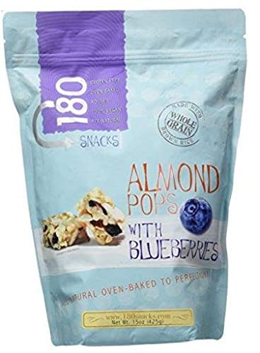 Almond Pops with Blueberries - 15 Ounce Bag (10 Pack) | Healthy Snack for Kids, Office, and On-the-Go