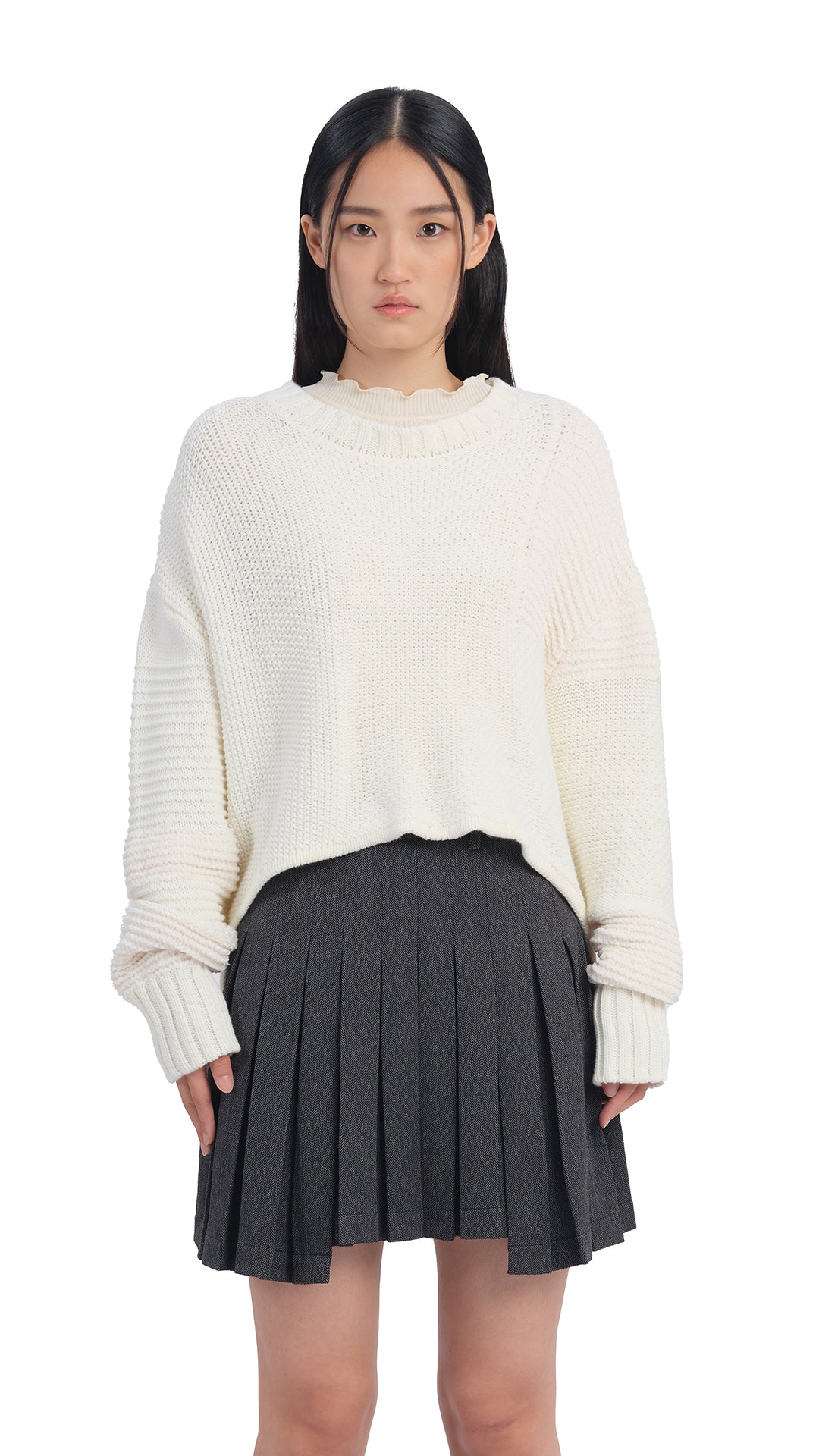 Stylish Patchwork Sweater for Women | Trendy Knit Pullover | Cozy Winter Fashion | Perfect for Casual Outings & Holiday Gatherings