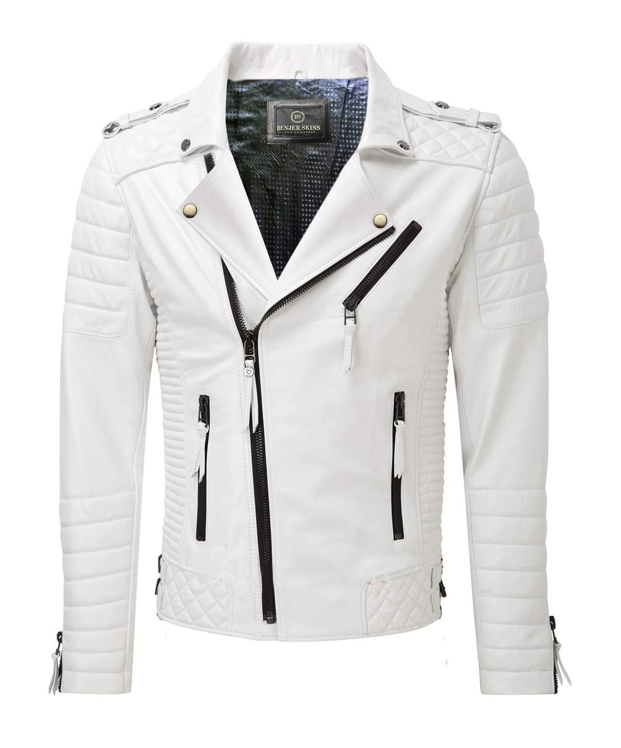 Genuine Lambskin Leather Jacket for Men - Motorcycle Biker Jacket BN 102 | Premium Quality, Comfortable & Stylish | Perfect for Riding, Casual Wear & Outdoor Adventures