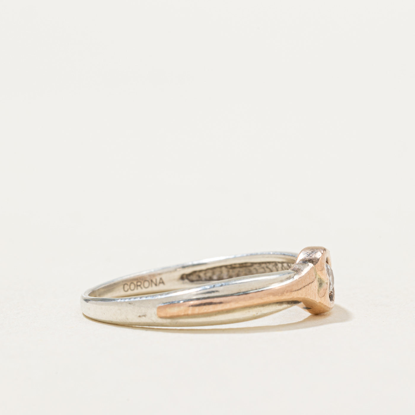 10K Two Tone Gold Diamond Open Heart Ring - 0.06ct Size 6.5 | Elegant Valentine's Day Gift, Anniversary Jewelry for Her, Romantic Promise Ring for Women