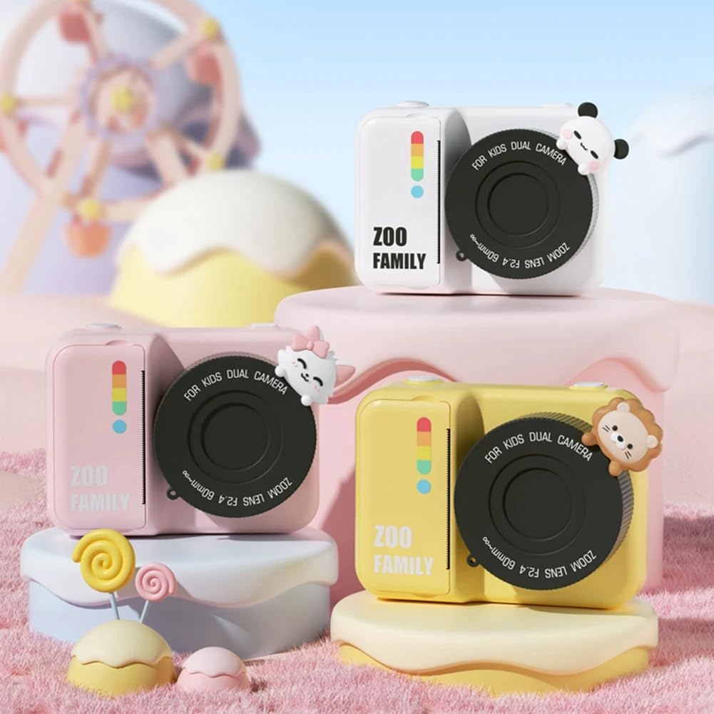 Casio Kids Instant Print Camera - 3 Inch Screen, WiFi HD Digital Camera with 48MP Dual Lens & Thermal Photo Paper (Pink) - Easy to Use & Install - Perfect for Birthday Parties, Travel & Family Memories