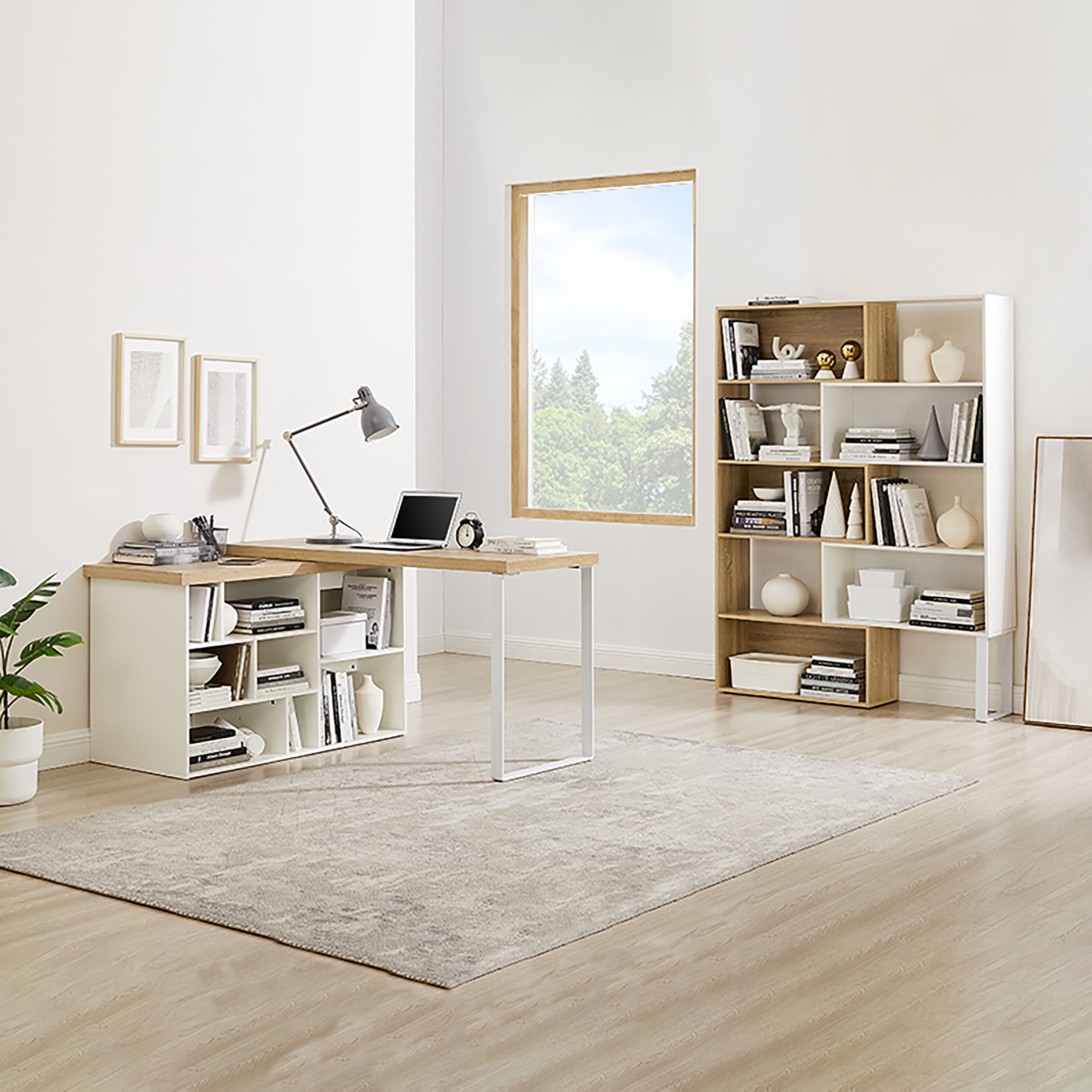 Criterion Adjustable Standing Desk 150cm - Light Oak & White Finish for Home & Office Workspace - Ergonomic Height Adjustable Computer Desk for Work from Home & Office Productivity