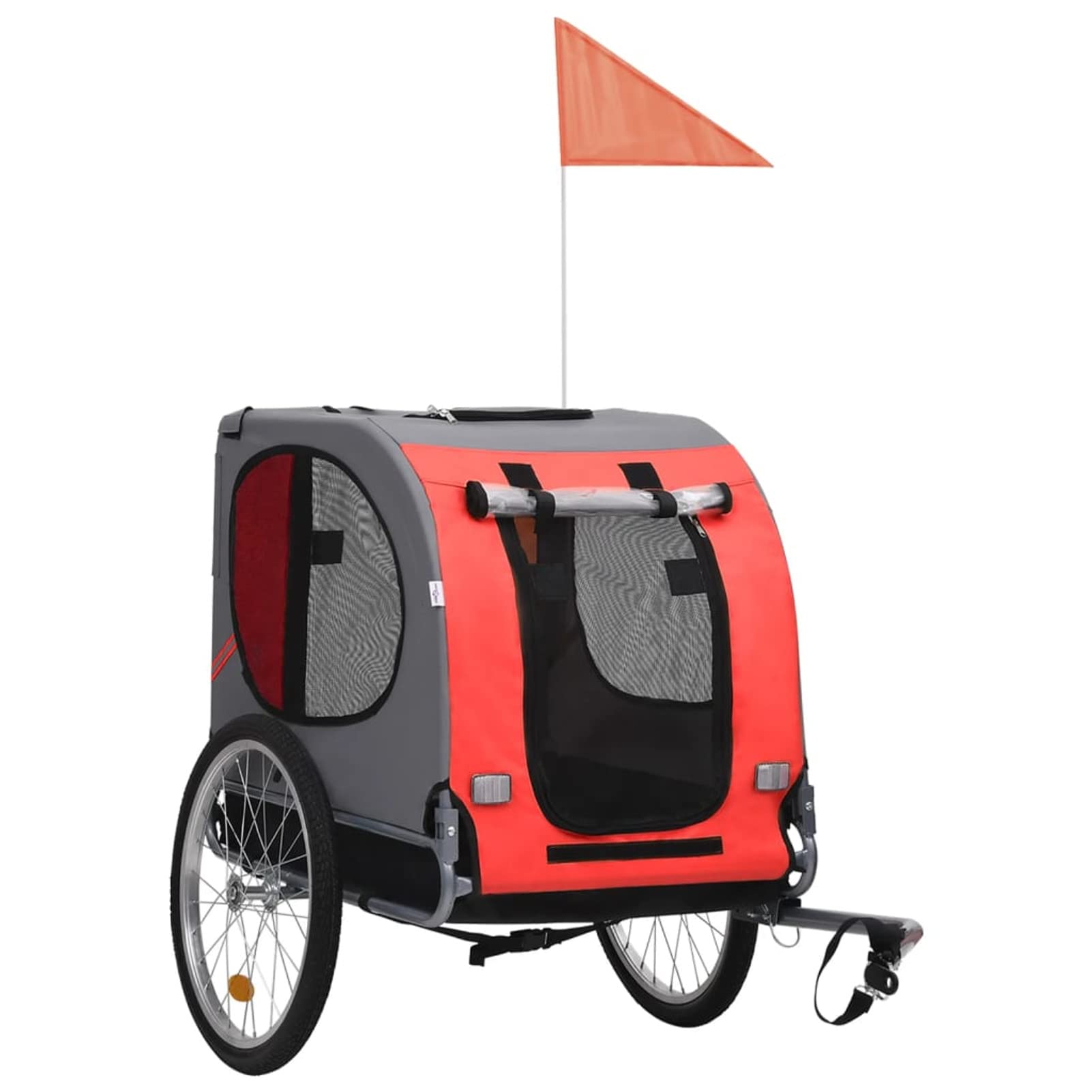 Festnight Folding Dog Bike Trailer - Pet Carrier for Small & Large Dogs - Red & Black Bicycle Trailer with Durable Frame - Perfect for Cycling Adventures & Outdoor Travel with Pets