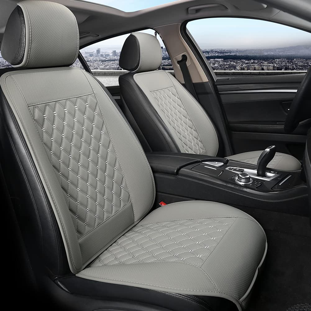 Premium Black Panther Full Set Car Seat Covers - Universal 5-Seater Luxury Anti-Slip Seat Protectors with Diamond Pattern (Gray) | Perfect for SUVs, Sedans & Family Vehicles - Durable Protection & Stylish Upgrade