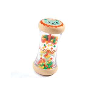 Djeco Baby PitiPlui Shaker Rattle - Colorful Musical Toy for Infants & Toddlers - Perfect for Sensory Play, Early Learning & Nursery Entertainment