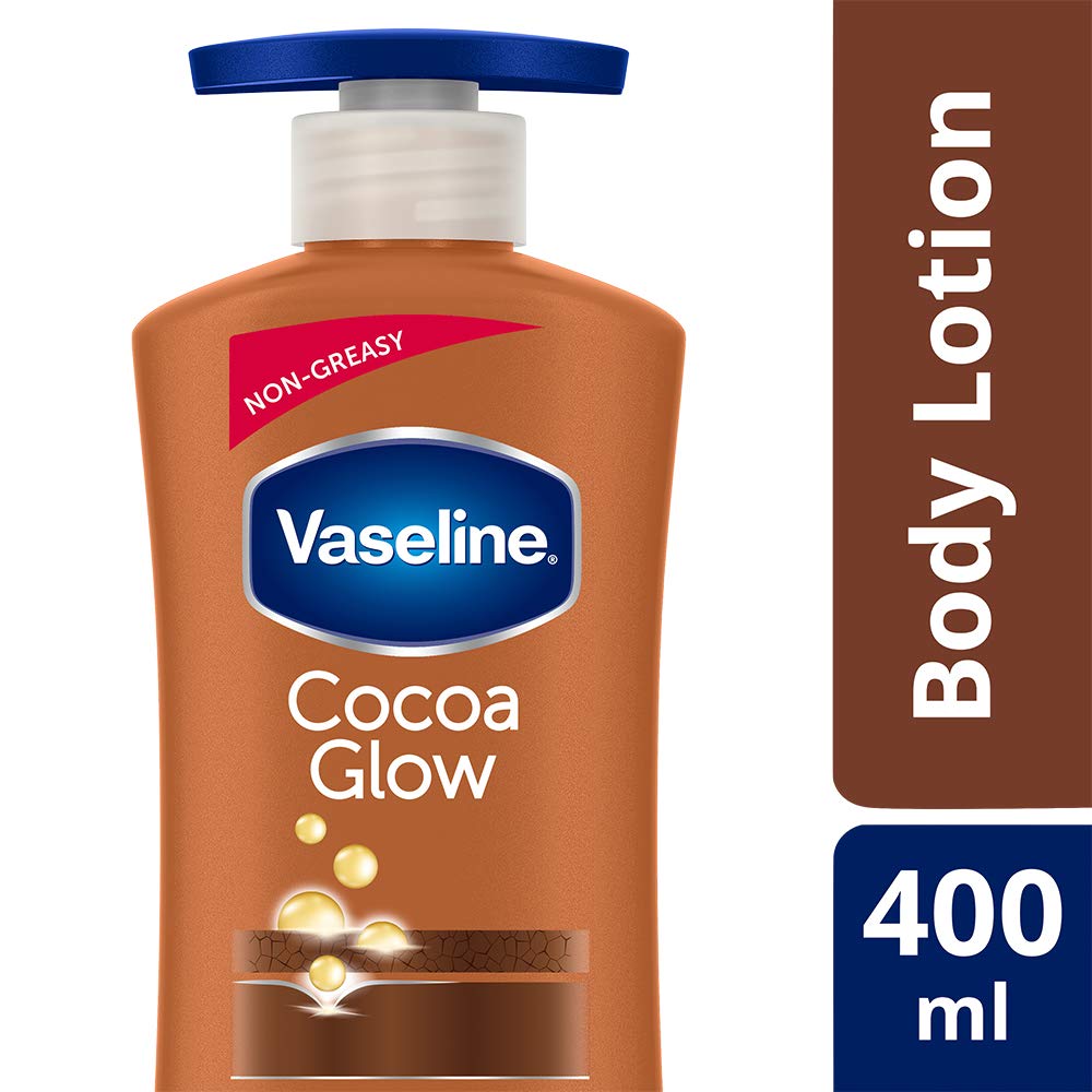 Vaseline Intensive Care Cocoa Glow & SPF 30 Sun Protection Body Lotion 400ml - Deep Moisturizing for Dry Skin, UV Defense & Pollution Shield - Perfect for Daily Hydration, Travel & Outdoor Activities