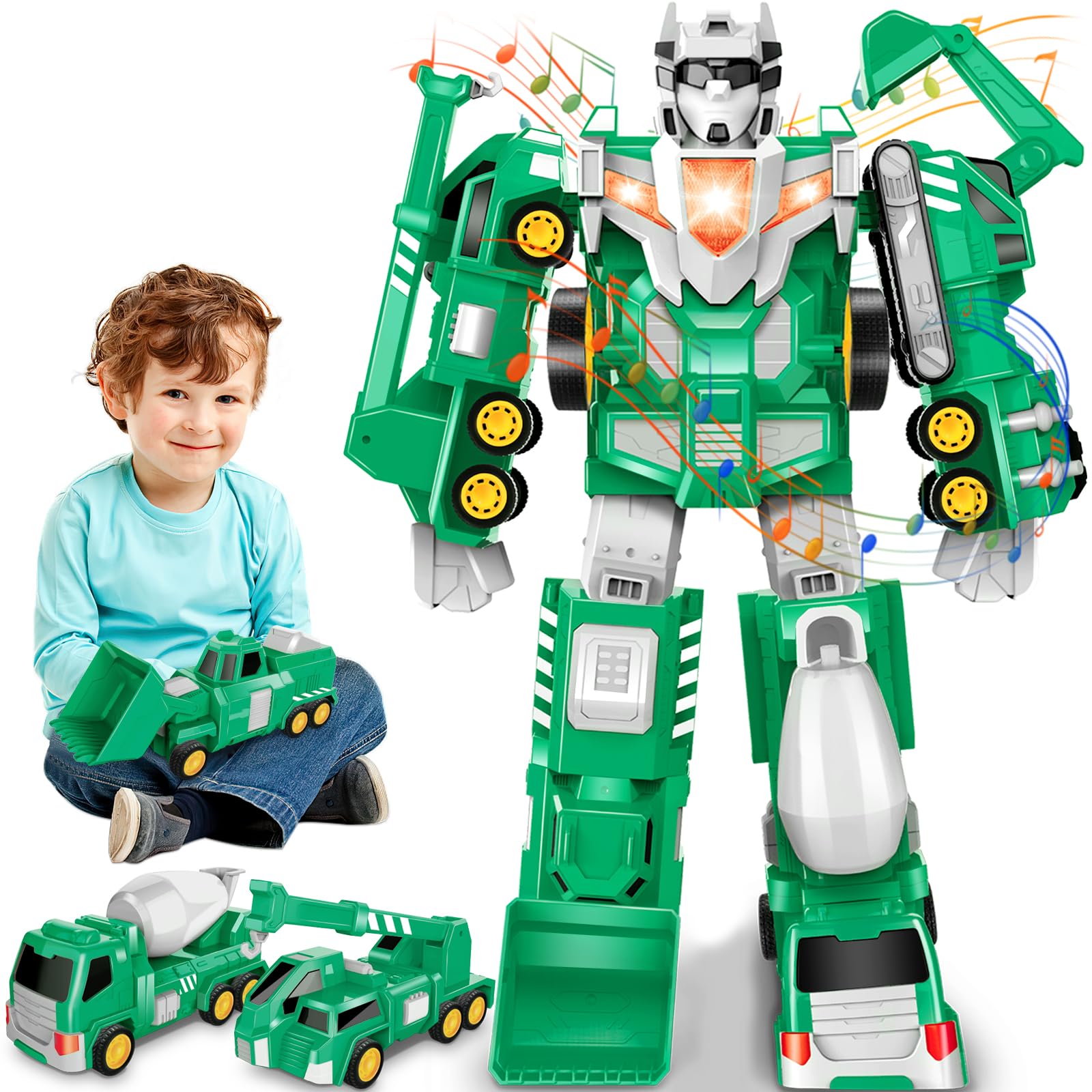 Laradola 5-in-1 Transformable Robot Car STEM Building Toy for Kids Ages 3-6 | Educational Construction Toy for Boys & Girls | Perfect Christmas & Birthday Gift | Fun Learning Toy for Preschool Playtime & STEM Development