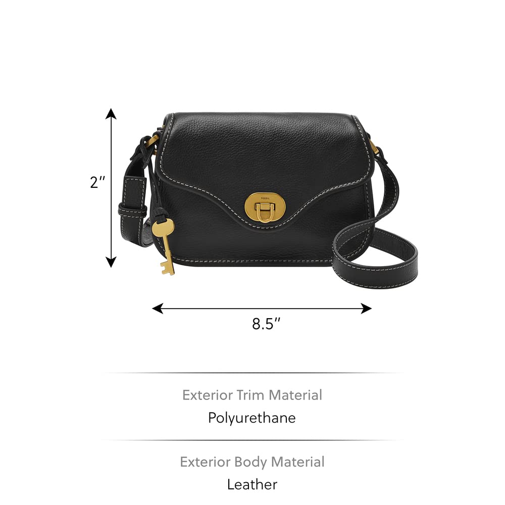 Fossil Women's Heritage Leather Mini Flap Crossbody Purse Handbag - Stylish & Durable Leather Shoulder Bag for Everyday Use, Work, and Travel