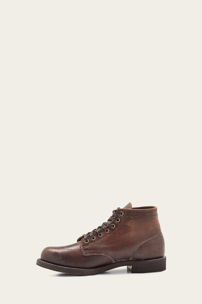 Men's Prison Boots Dark Brown - Heavy Duty Work Boots for Construction, Hiking & Outdoor Activities