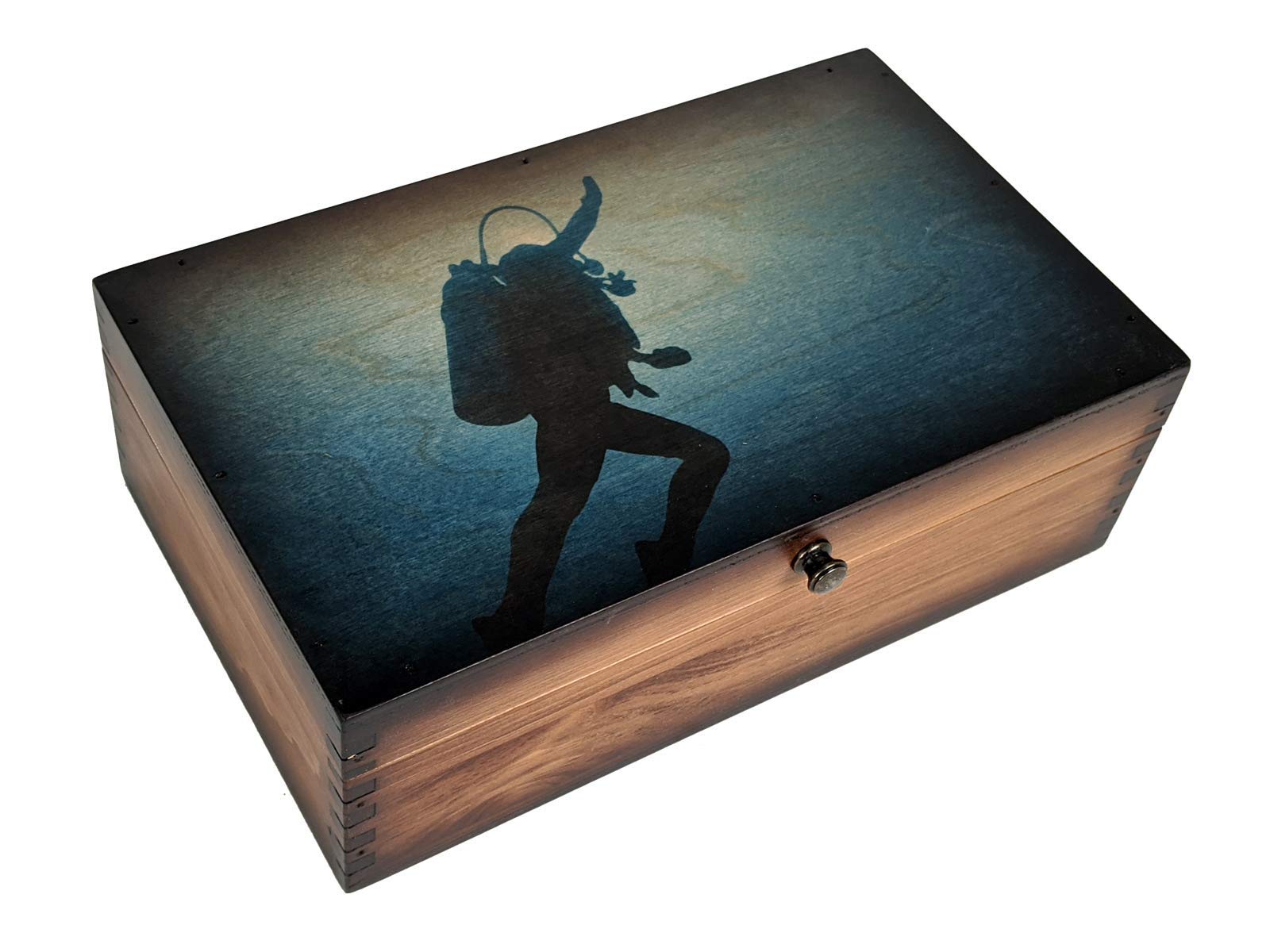 Divers Ascent Medium Wood Box - Premium Dive Gear Storage for Scuba Equipment, Perfect for Underwater Adventures and Travel