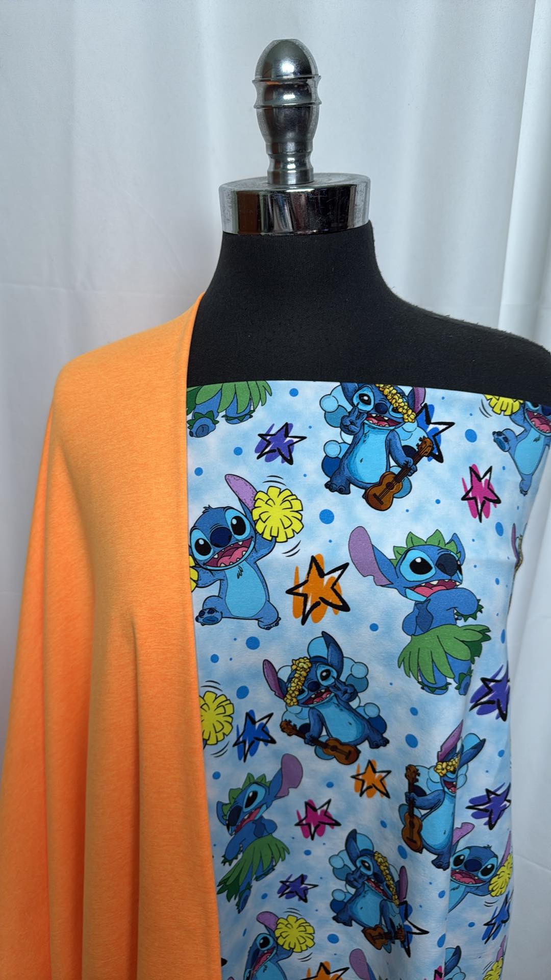 Mango & Stitch Fabric Bundle - 2 Yards Mango Peached Polyester Fabric & 1 Yard Stitch Cotton Spandex - A27045 - Perfect for DIY Sewing Projects, Quilting, and Fashion Design