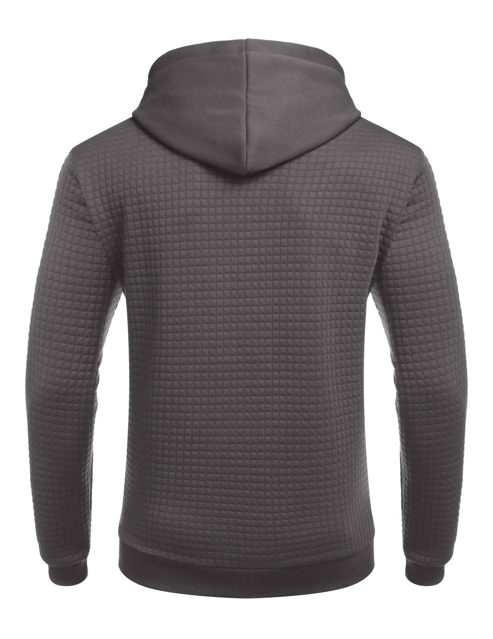 COOFANDY Men's Fashion Waffle Knit Pullover Hoodie with Pocket - Long Sleeve Casual Sweatshirt for Streetwear, Lounge & Outdoor Activities