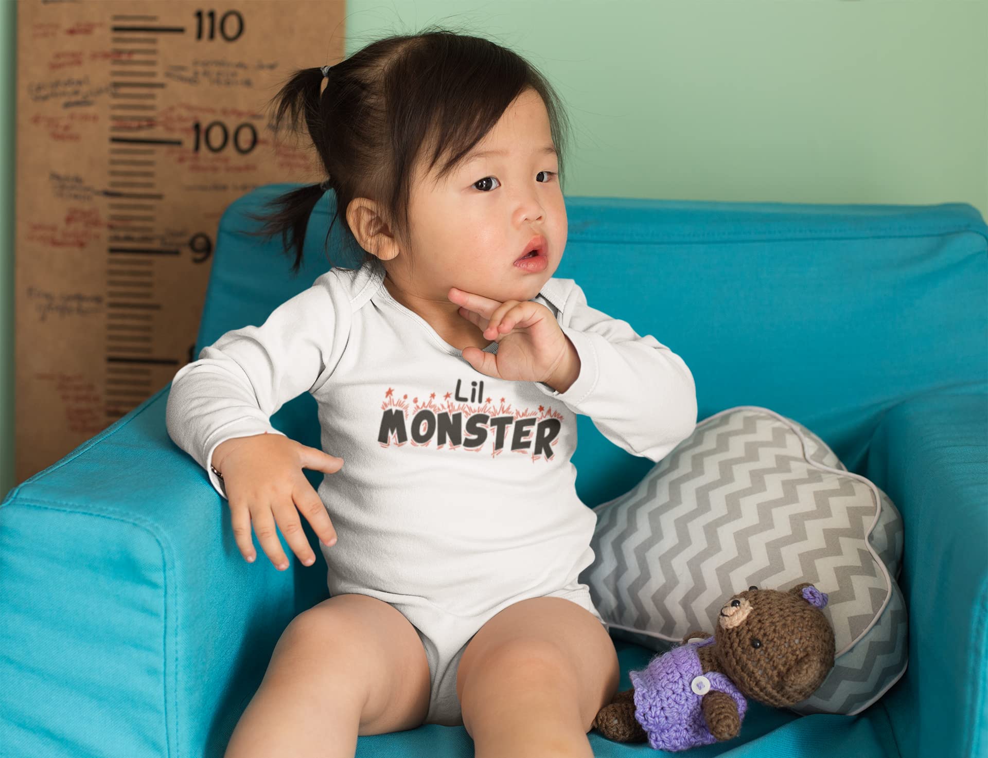 TISSHO Lil Monster Baby Onesie - Cute & Comfortable Infant Bodysuit for Boys & Girls | Perfect for Playtime, Photo Shoots & Everyday Wear