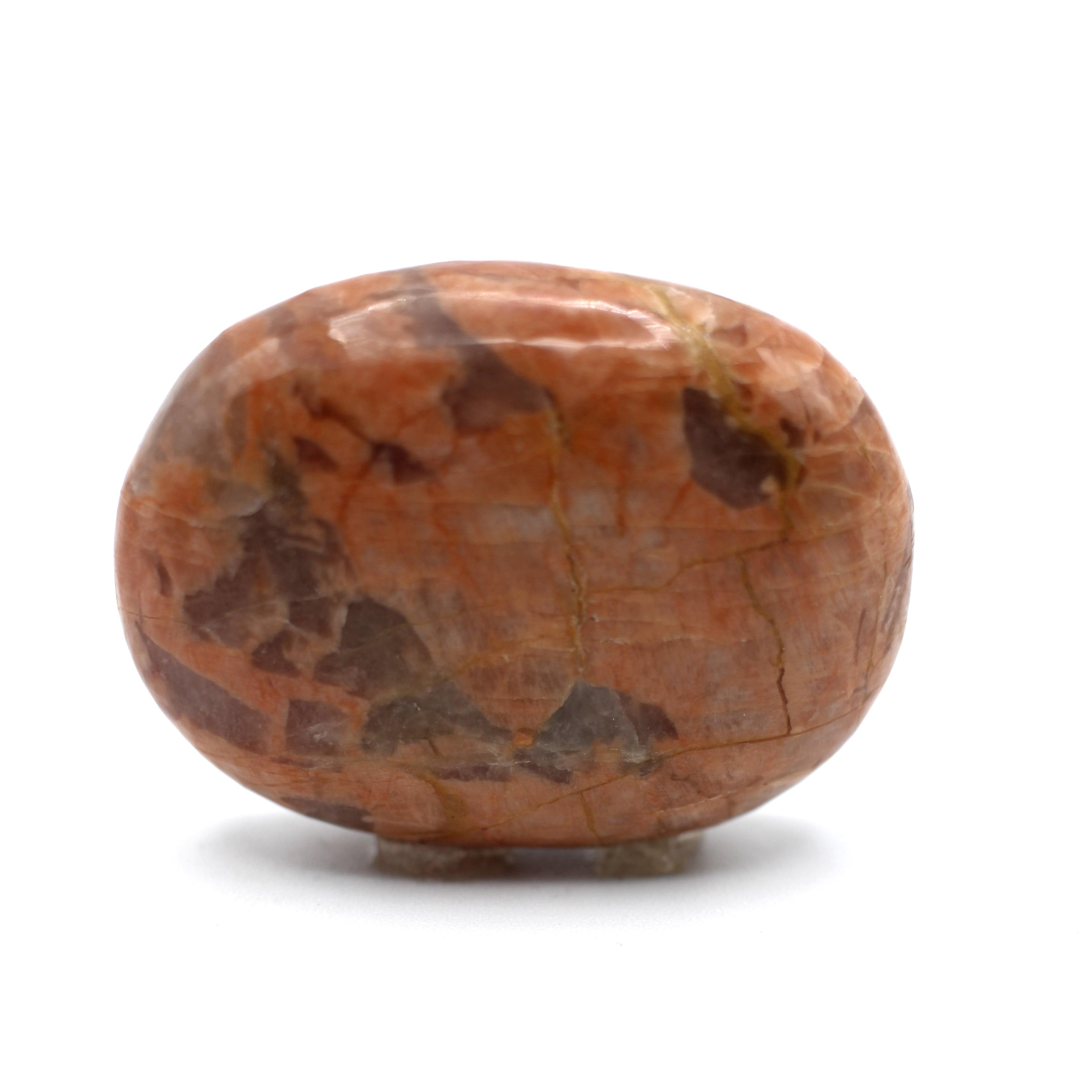 Natural Canadian Peach Moonstone Palm Stone - Healing Crystal for Stress Relief, Meditation & Spiritual Balance | Perfect for Reiki, Yoga & Home Decor