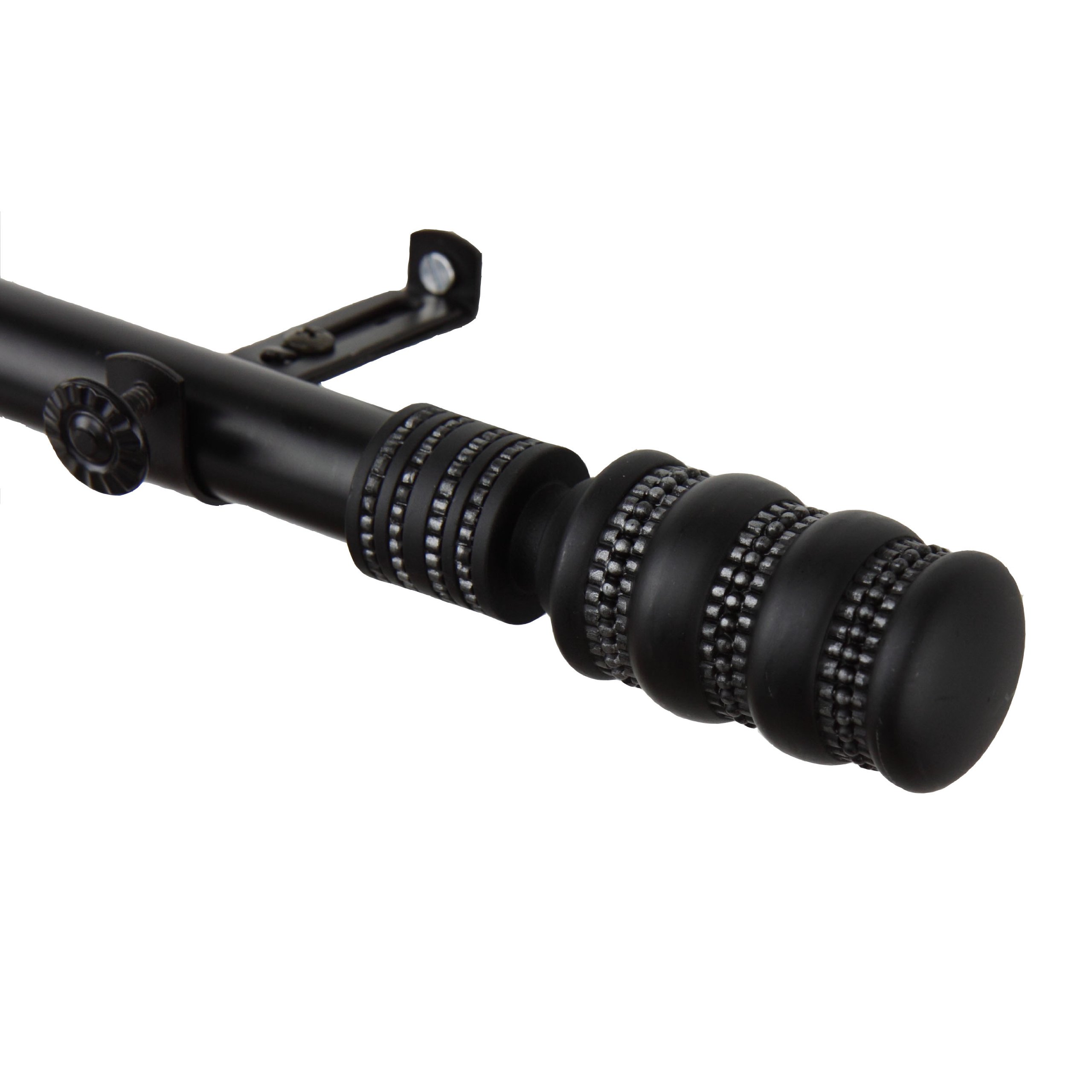 Abercrombie & Frod Macaroon Black Curtain Rod 130-235 Inch Adjustable Length - Perfect for Living Room, Bedroom & Window Decor