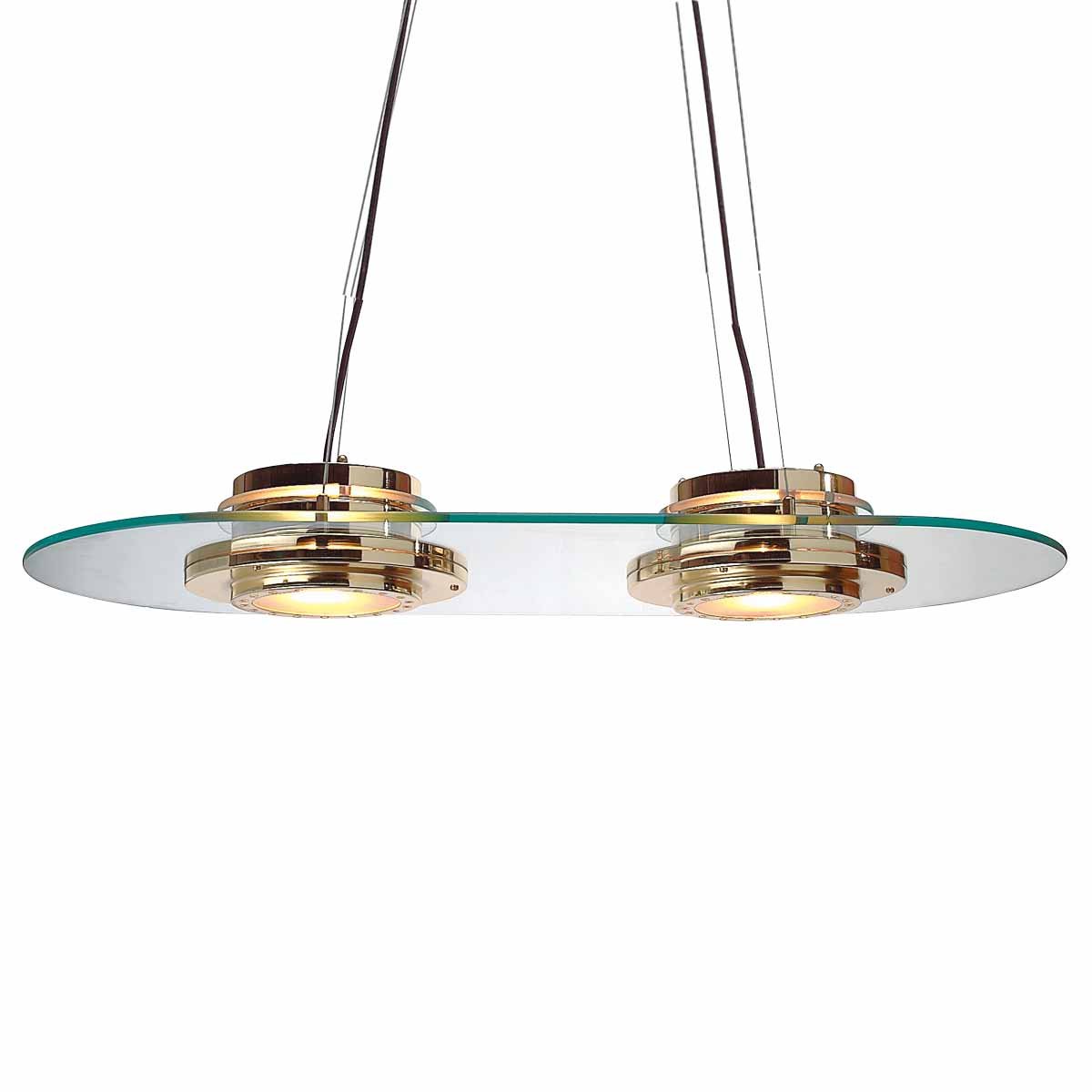 Elegant Brass Halogen Ceiling Pendant Light - Double Hanging Kitchen Island Lighting Fixture for Dining Room, Bar & Modern Home Decor