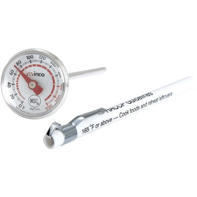 Winco Dial Pocket Thermometer - Dual Scale C° & F° (0° to 220°F) - Perfect for Cooking, Grilling, and Food Safety Checks