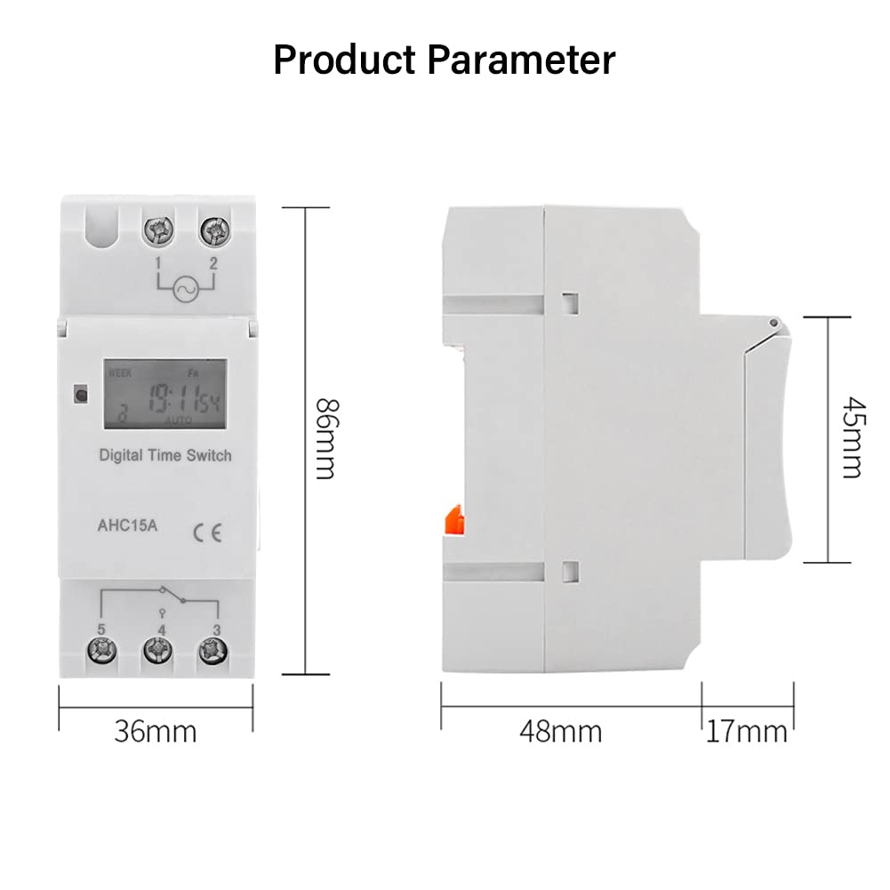CXZTCL Weekly Programmable Digital Timer Switch - 16 On/Off Settings, 220V AC Microcomputer Time Relay for Home Appliances | Perfect for Lights, Pumps, Heaters & More