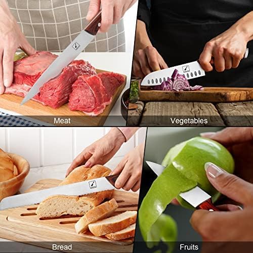 Imarku 16-Piece Japanese Kitchen Knife Set - Ultra Sharp High Carbon Stainless Steel Chef Knives with Knife Block & Sharpener - Perfect for Home Cooking, Professional Chefs & Food Preparation