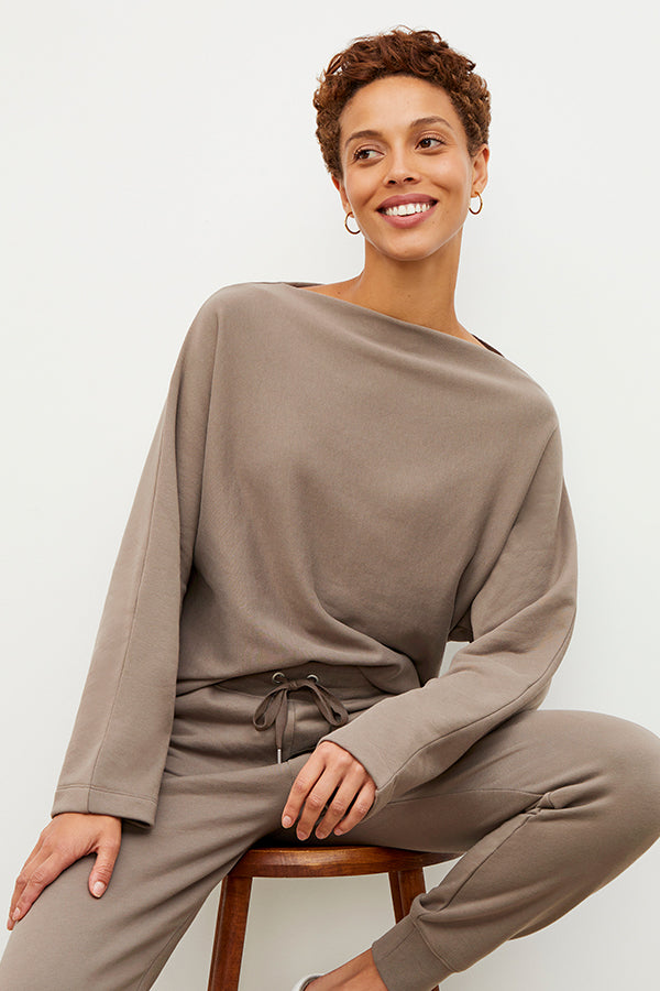 Joni Jogger French Terry Sweatpants for Women - Soft Mink Color Lounge Pants - Perfect for Yoga, Running & Casual Wear