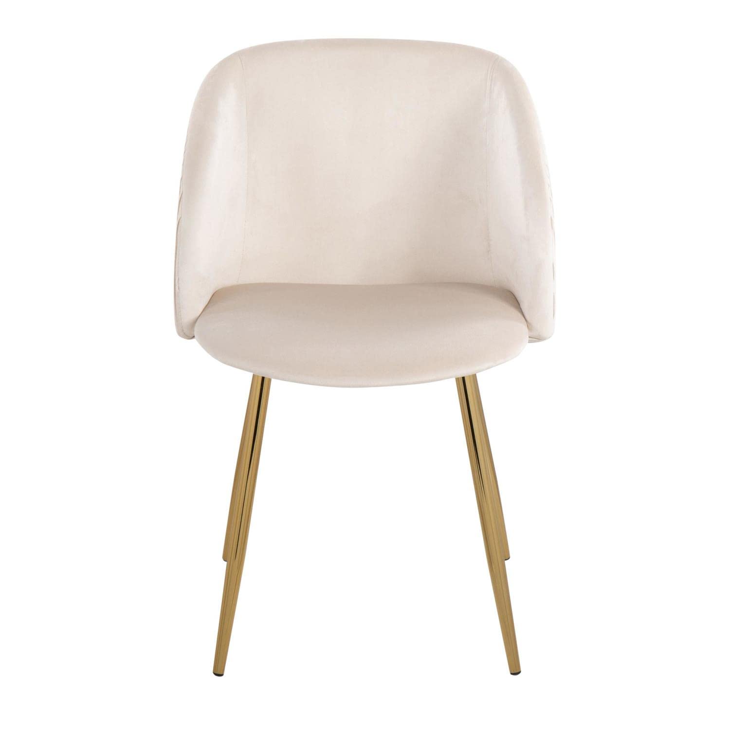 LumiSource Fran Pleated Waves Chair - Set of 2 Modern Upholstered Dining Chairs with Wave Design for Kitchen, Dining Room & Home Decor | Comfortable Seating for Family Meals & Entertaining Guests