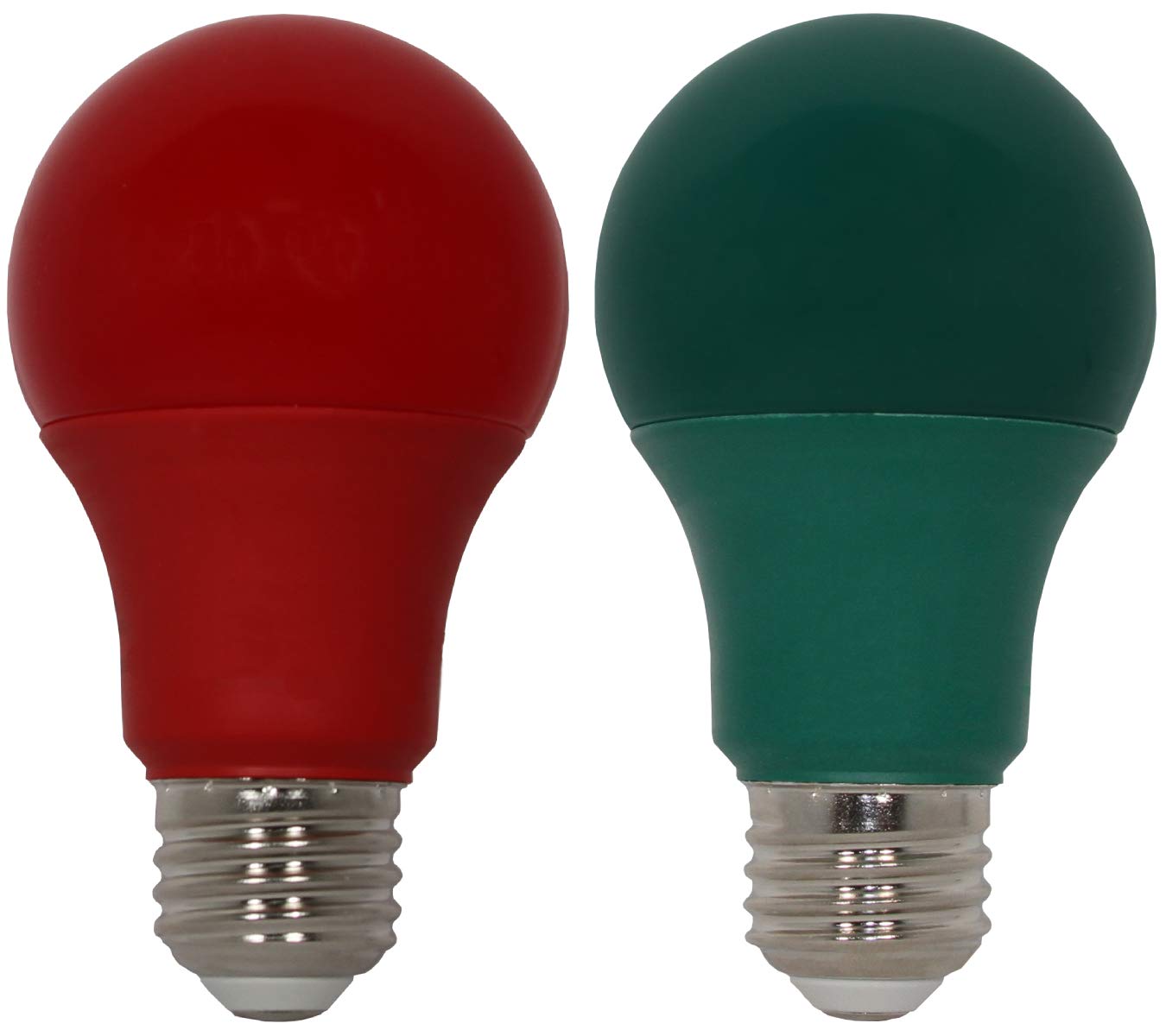 Christmas LED Light Bulbs - 9W Red & Green A19 Bulbs (2 Pack) - 60W Equivalent Energy Saving - E26 Base - Perfect for Holiday Decorations, Tree Lighting & Festive Home Decor