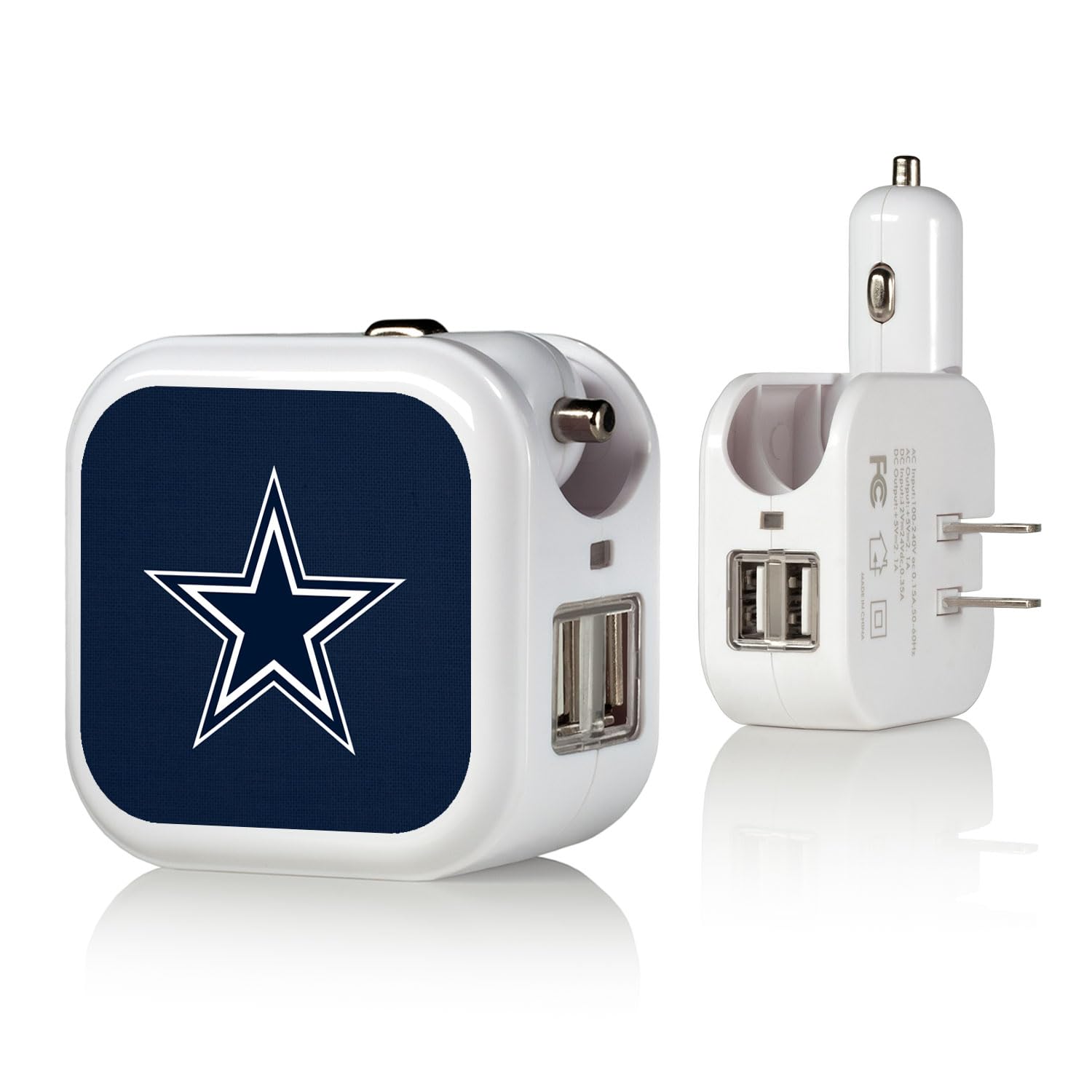 Dallas Cowboys NFL Team Logo USB Wall Charger - Fast Charging Power Adapter for iPhone, Samsung, Android - Perfect for Home, Office, Travel & Game Day Accessories