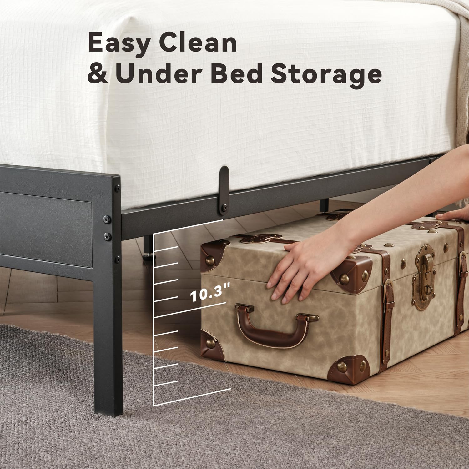 Z-hom Upholstered Twin Bed Frame with LED Headboard - Modern Metal Platform Bed with USB Charging Ports & Storage Shelves, Noise-Free Easy Assembly Bedroom Furniture for Teens, Dorms & Small Spaces