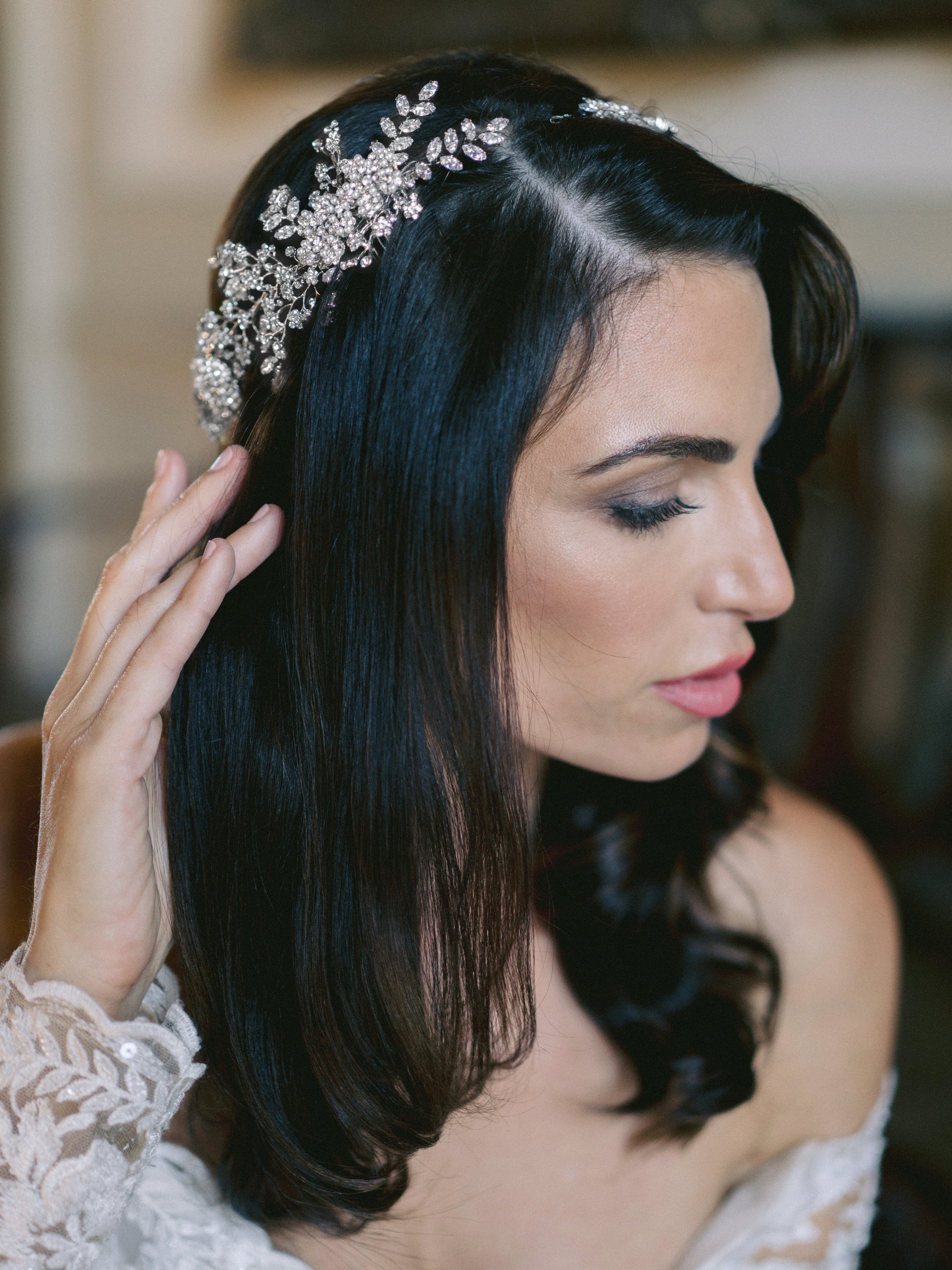 ELISABETTA Simulated Diamond Bridal Headpiece - Elegant Wedding Hair Accessory for Brides, Bridesmaids & Prom | Perfect for Weddings, Formal Events & Special Occasions