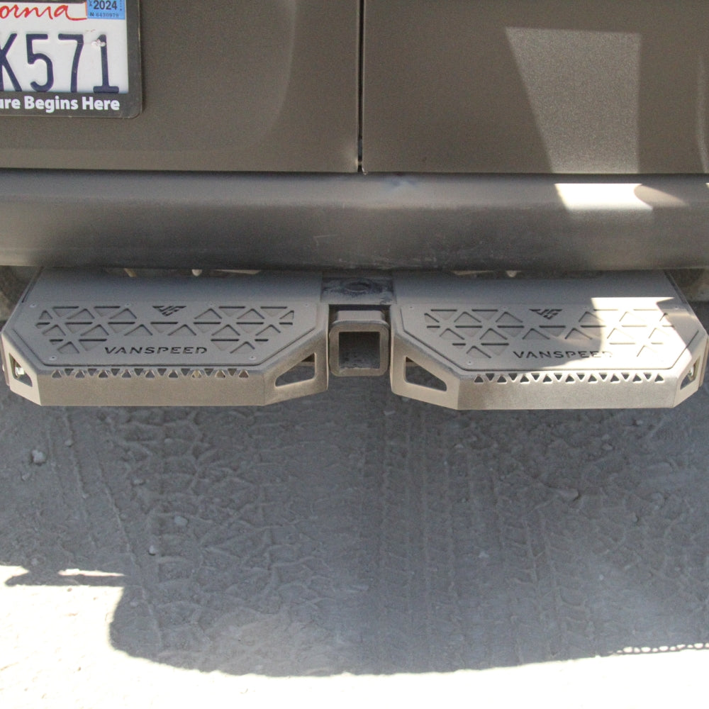 Sprinter Defender Mini Rear Step Bumper - Heavy Duty Black Powder Coated for Mercedes Benz Sprinter & Defender - Perfect for Off-Roading, Camping & Outdoor Adventures