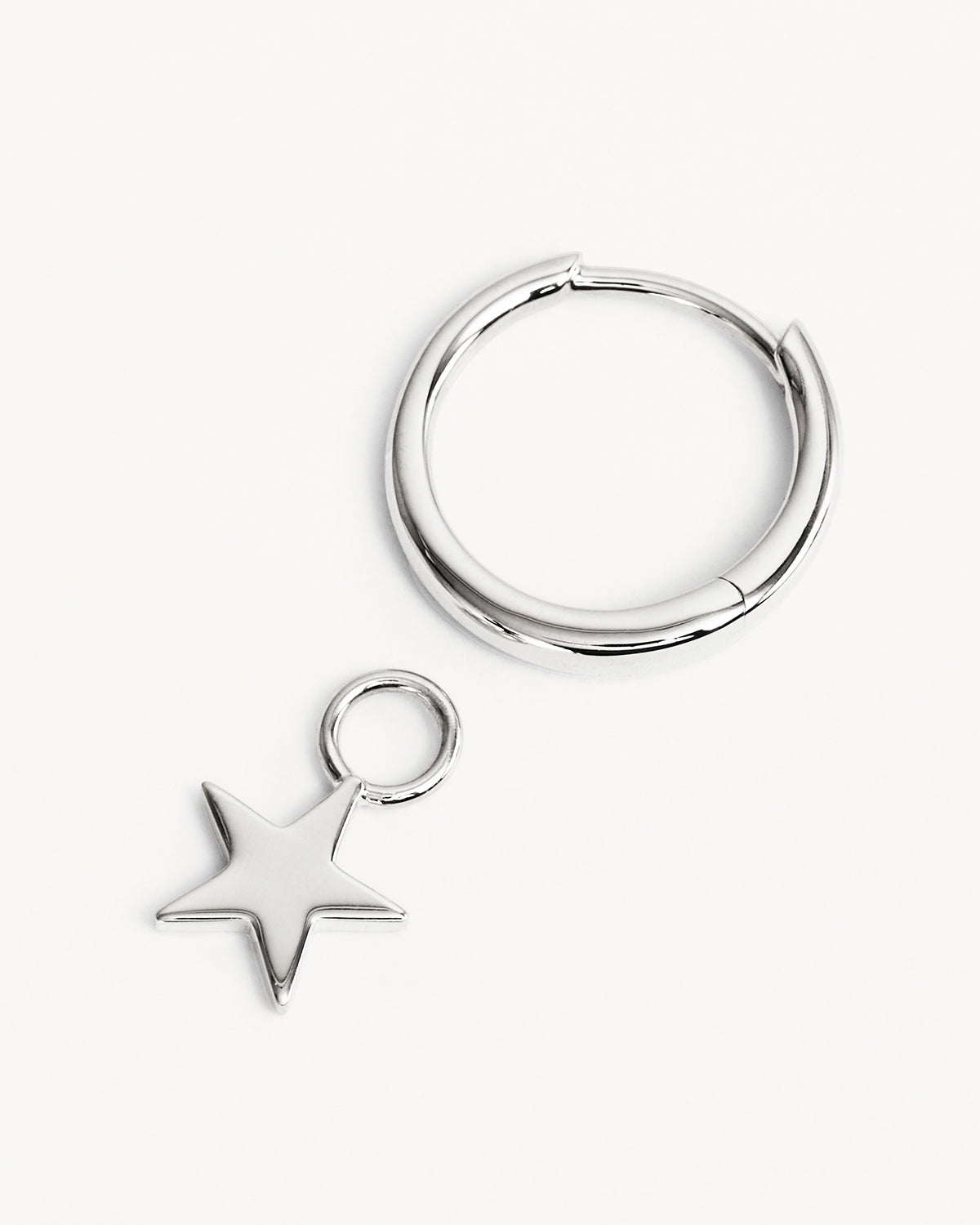 Stylish Sterling Silver Wishing on a Star Hoop Earrings for Women - Perfect for Everyday Wear & Special Occasions