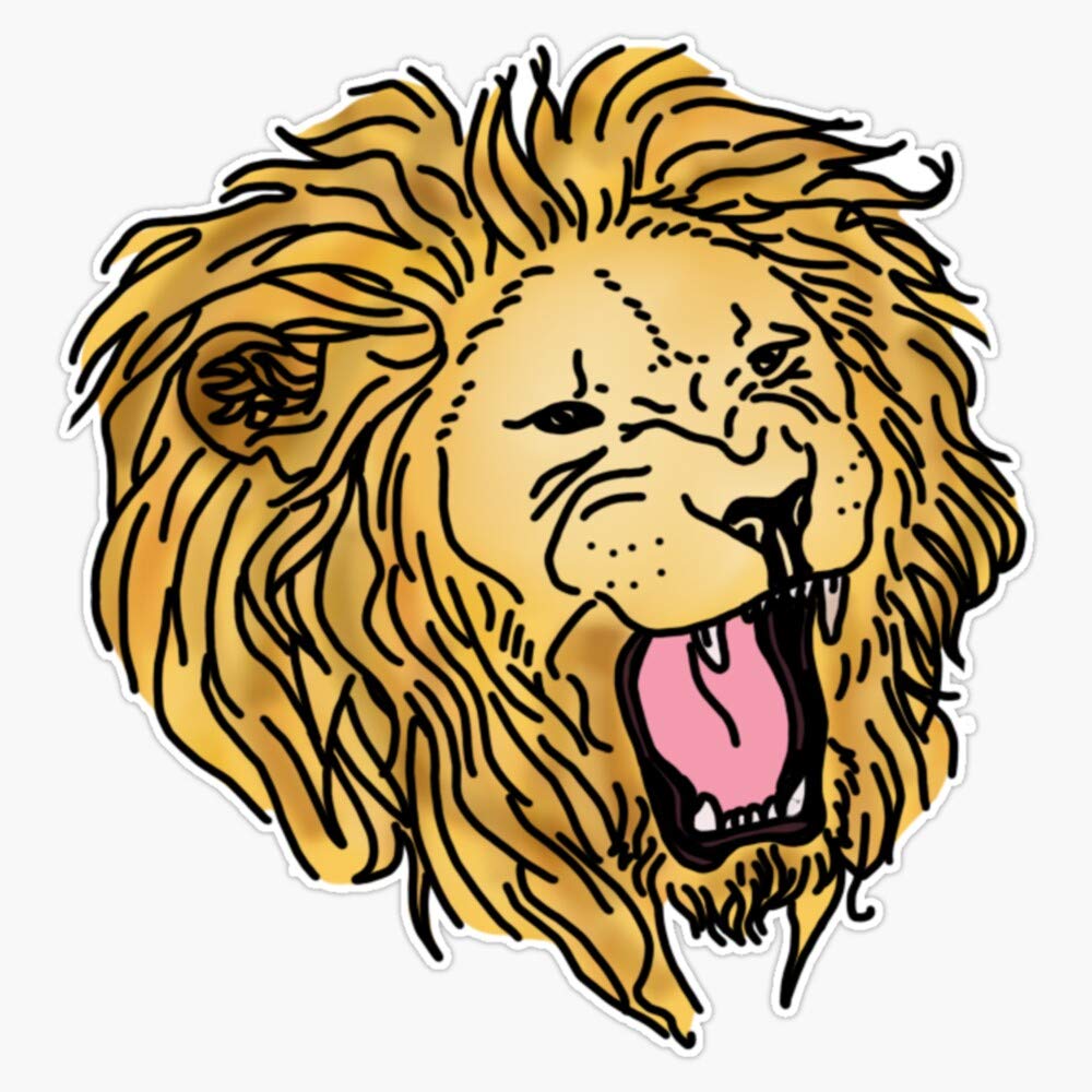 Leyland Designs Cute Roaring Lion Vinyl Sticker - Durable Outdoor Rated Decal for Windows, Bumpers, Laptops, Crafts, and DIY Projects - Perfect for Home, Office, and Personal Accessories
