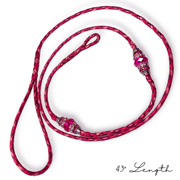 Premium Kangaroo Leather Beaded Dog Show Lead - Durable Training Leash for Professional Handlers & Competition - Perfect for Dog Shows, Training Sessions & Outdoor Walks