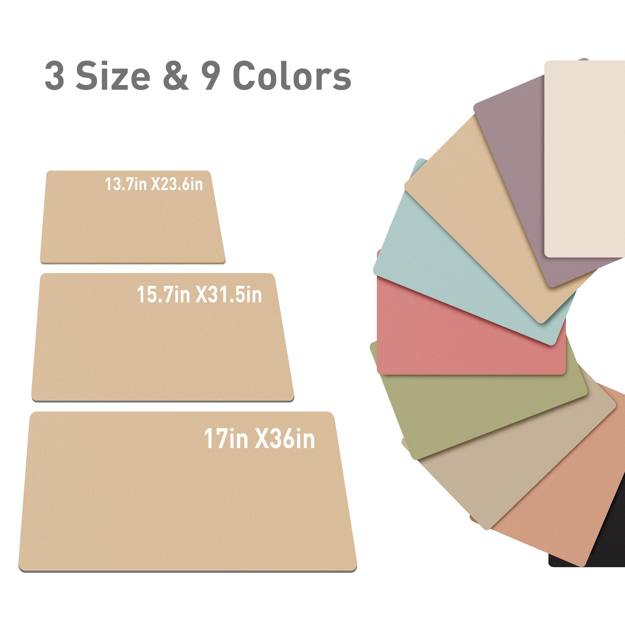 Premium Large PU Leather Desk Pad Protector - Non-Slip Mouse Pad & Keyboard Mat for Home & Office - 13.7