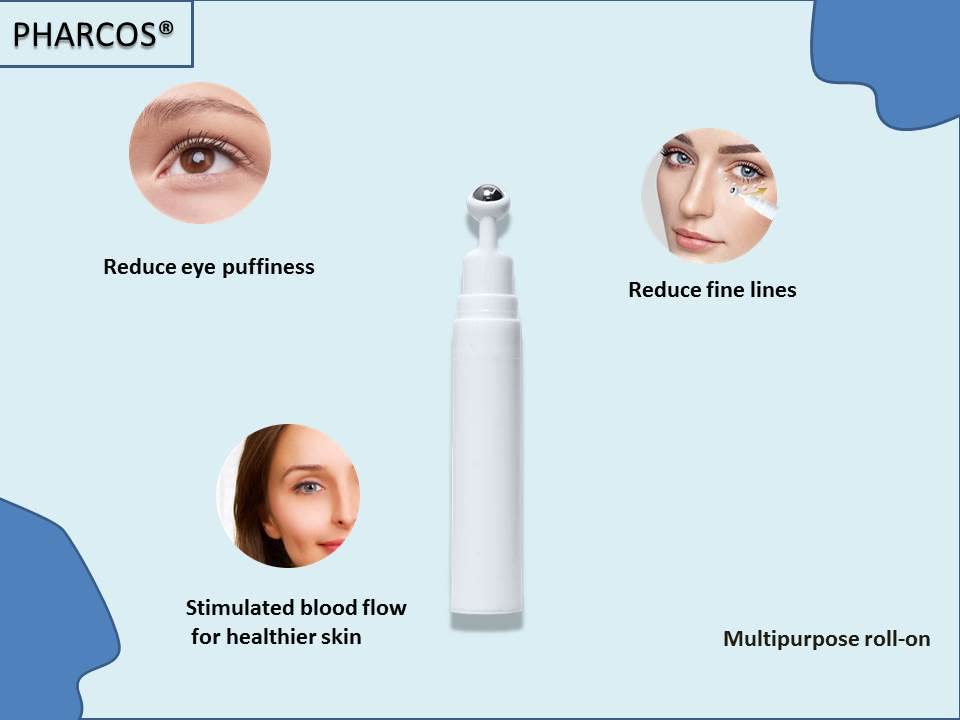 Refillable Airless Under Eye Cream with Cooling Massage Roller - Dark Circle Treatment for Men & Women - 15ml (2 Pack) - Perfect for Travel & Daily Skincare Routine