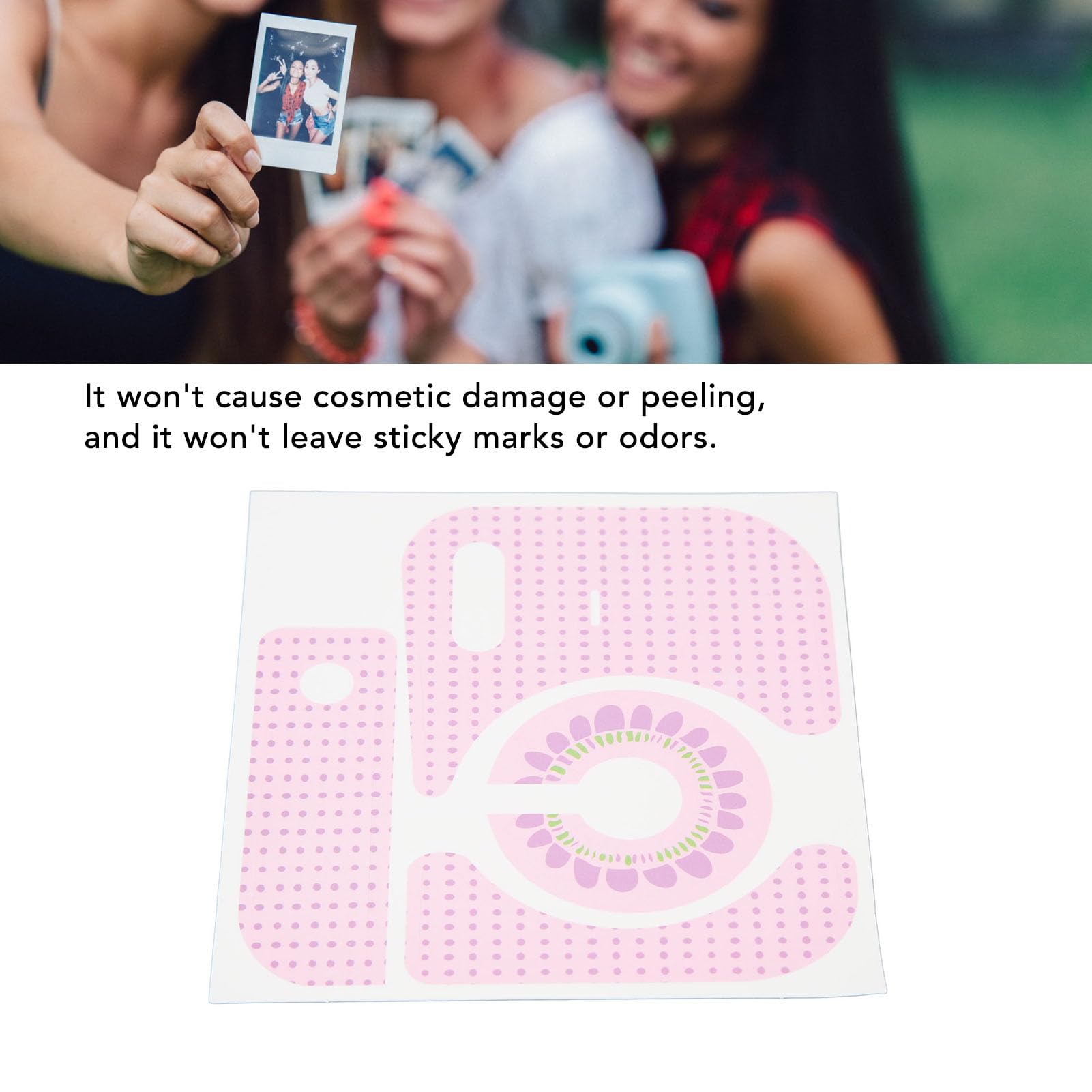 Instant Camera Body Dot Sticker - Polka Dot Sunflower Pattern PVC Decorative Decal for Instax Mini12 | DIY Camera Accessories | Perfect for Personalizing Your Instant Camera & Scrapbooking (Pink)