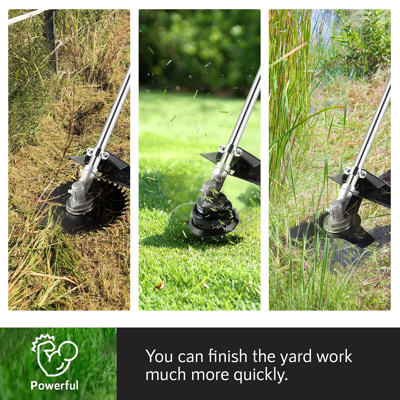 58CC 4-in-1 Gas Powered Weed Wacker - Straight Shaft String Trimmer & Brush Cutter with U-Handle for Grass, Heavy Bush & Yard Maintenance (Red) - Perfect for Landscaping, Lawn Care & Property Edging