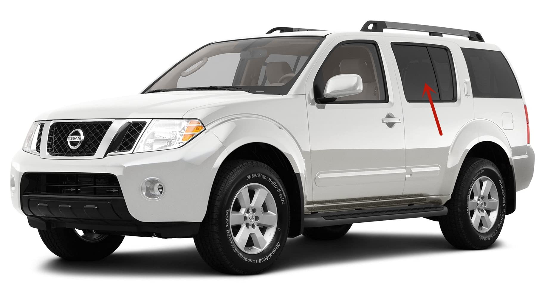2005-2012 Nissan Pathfinder Driver Side Rear Door Window Glass Replacement - OEM Fit & Easy Installation - Perfect for Auto Glass Repair & Replacement Services
