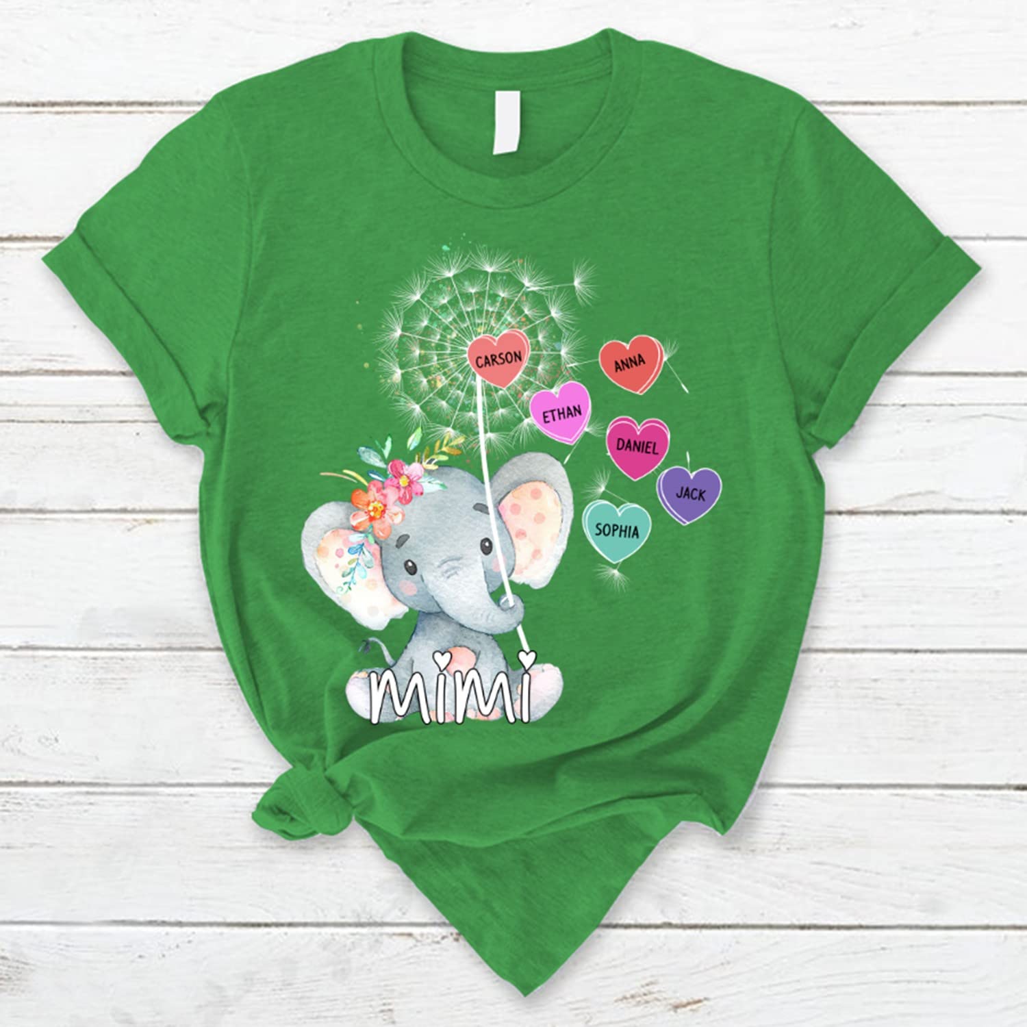 Personalized Plus Size Mimi Elephant T-Shirts for Women & Grandmas - Cute Comfortable Casual Wear for Family Gatherings, Mother's Day Gifts & Everyday Outfits