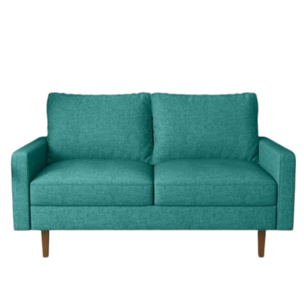 Modern Green Linen Sofa for Living Room - Comfortable 3-Seater Couch with Solid Wood Legs | Perfect for Small Spaces, Apartments & Cozy Home Decor