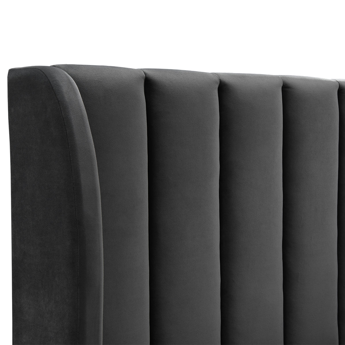 Premium Georgia Fabric King Size Bed Frame - Luxurious Upholstered Headboard & Sturdy Metal Frame for Master Bedroom & Guest Room Decor