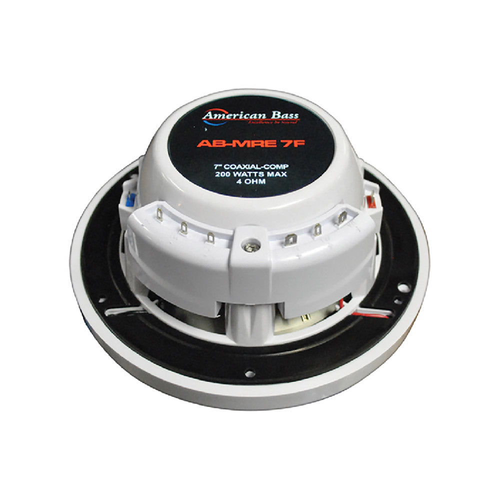 American Bass ABMRE7F 7 Inch 2-Way Marine Grade Waterproof Speaker - White | Premium Boat Audio for Outdoor, Marine & Off-Road Vehicles