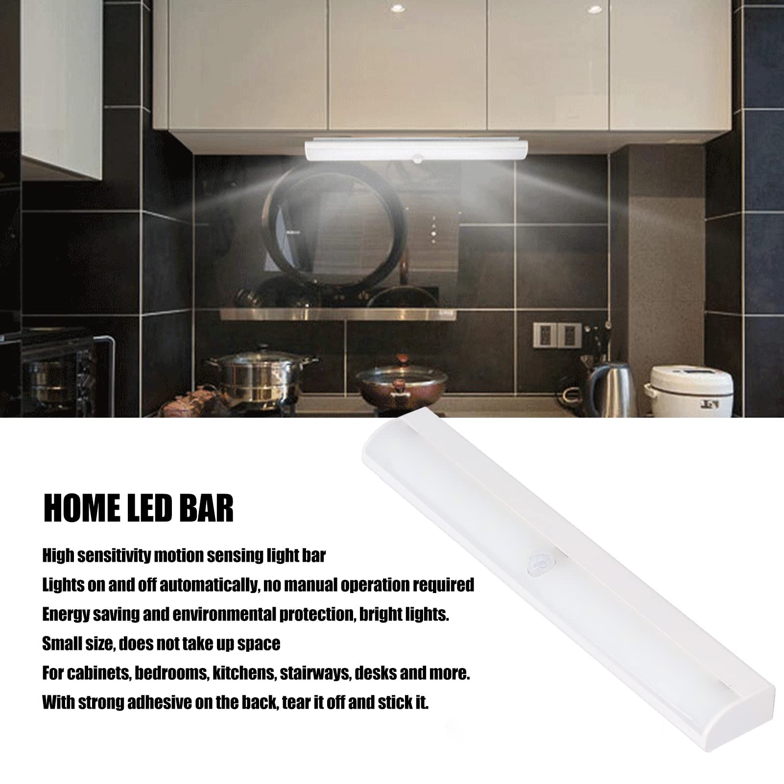 LED Motion Sensor Closet Light - Battery Powered Stick-On Night Light for Kitchen, Bedroom, Wardrobe