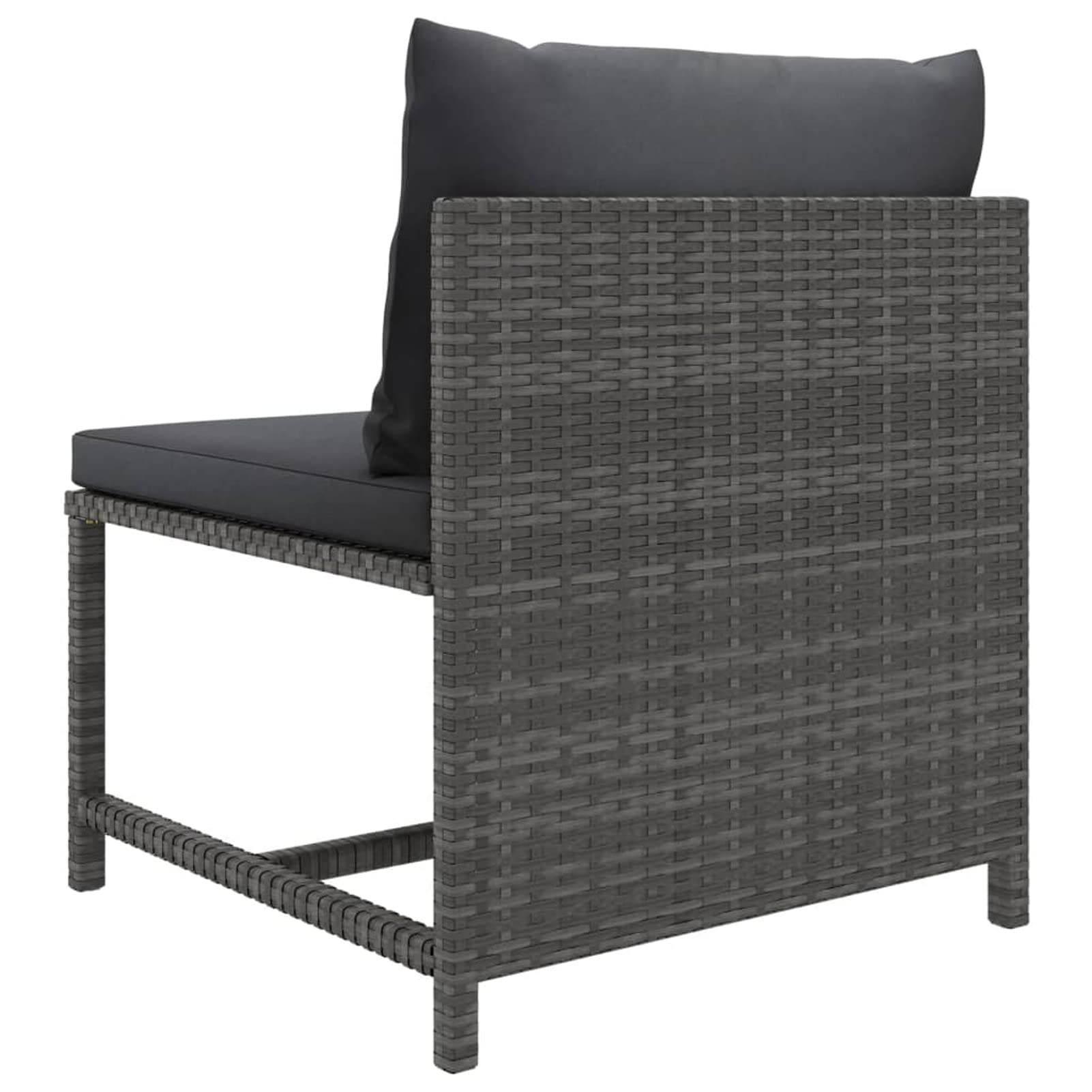 Gecheer 4-Piece Patio Lounge Set with Cushions - Gray Poly Rattan Outdoor Furniture, Includes 2 Corner Sofas + 1 Middle Sofa + 1 Footrest - Perfect for Backyard, Poolside, Beach & Garden Relaxation
