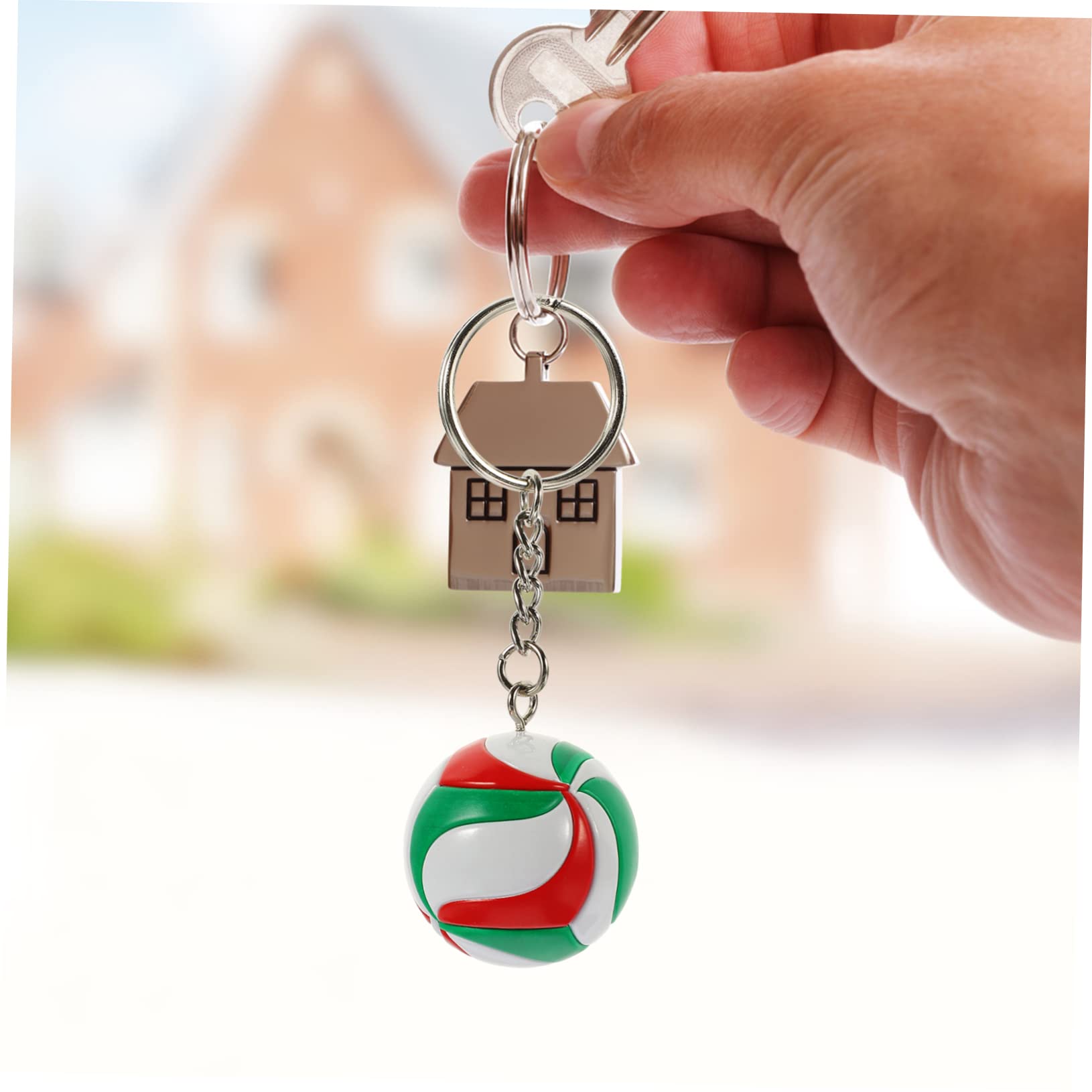 SUPVOX Mini Volleyball Keychain - Alloy Sports Keychain for Volleyball & Basketball Fans - Perfect for Keys, Bags & Sports Gear Accessories