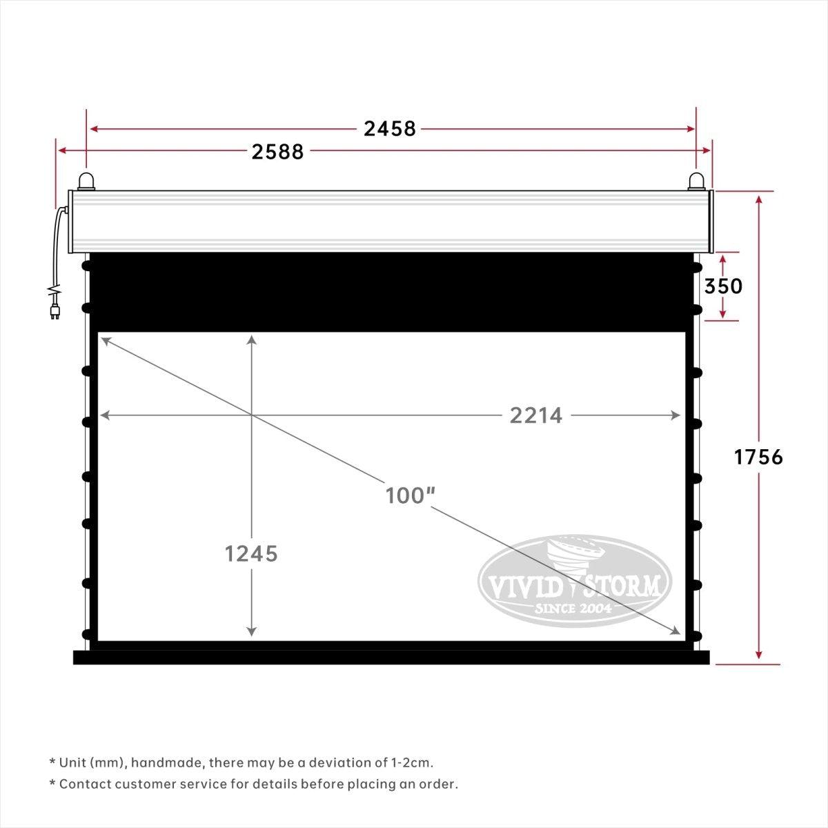 VIVIDSTORM White Cinema Perforated Slimline Motorized Tension Projector Screen - 120 Inch 4K Ultra HD Home Theater Screen for Movies, Gaming & Presentations - Perfect for Living Rooms, Media Rooms & Home Theaters